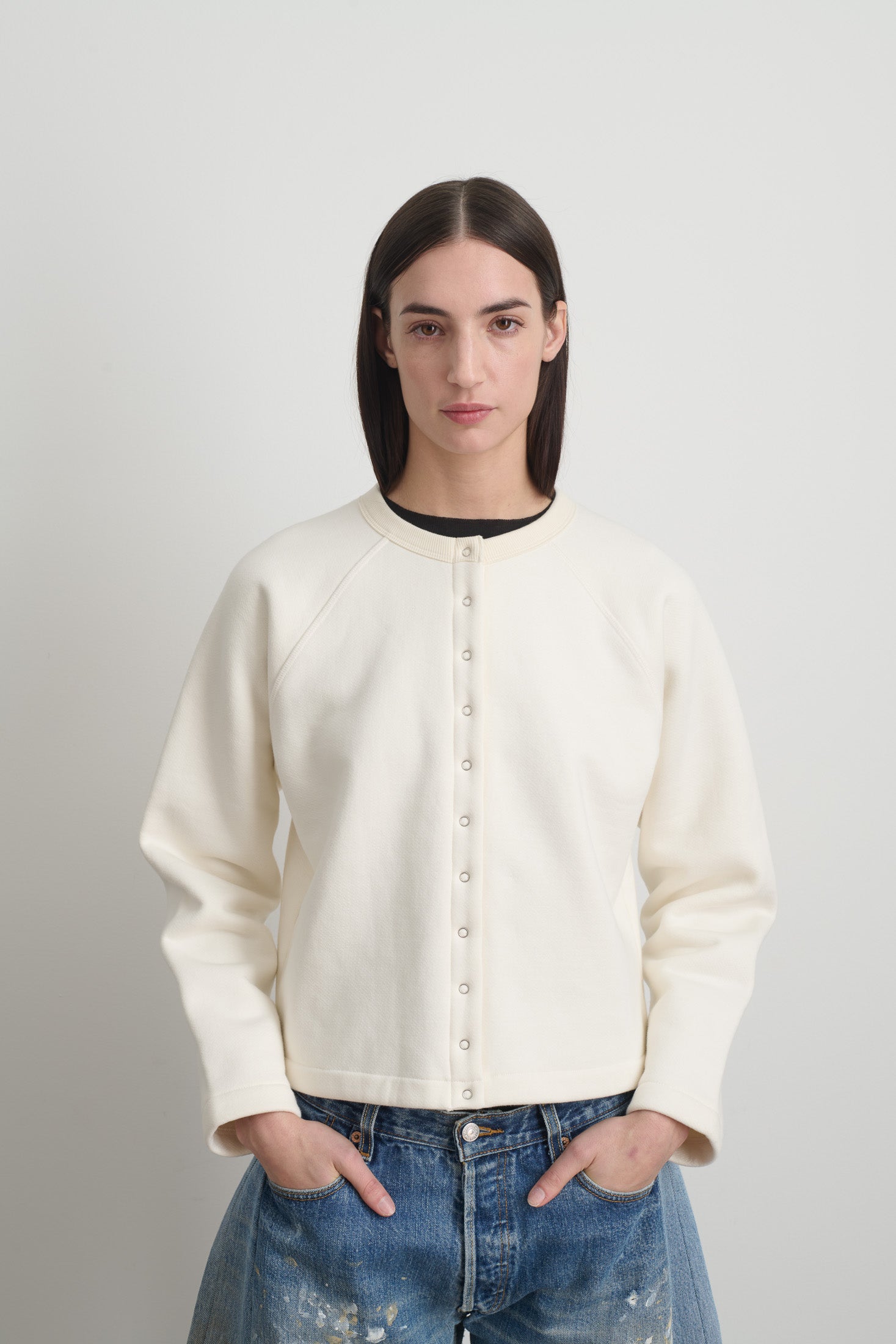 Snap Cardigan Oyster Overdye - Women | B SIDES – B Sides Jeans