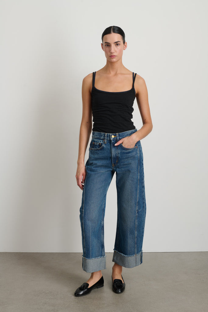 Cuffed Lasso Jean Vista Blue - Women | B Sides Jeans