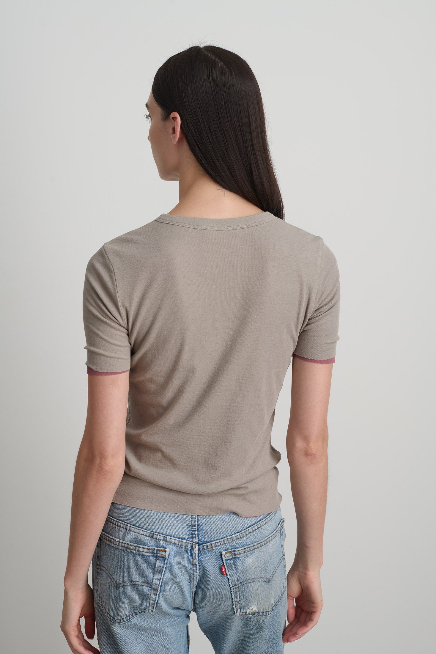 Double Tee Dove Grey / Pink