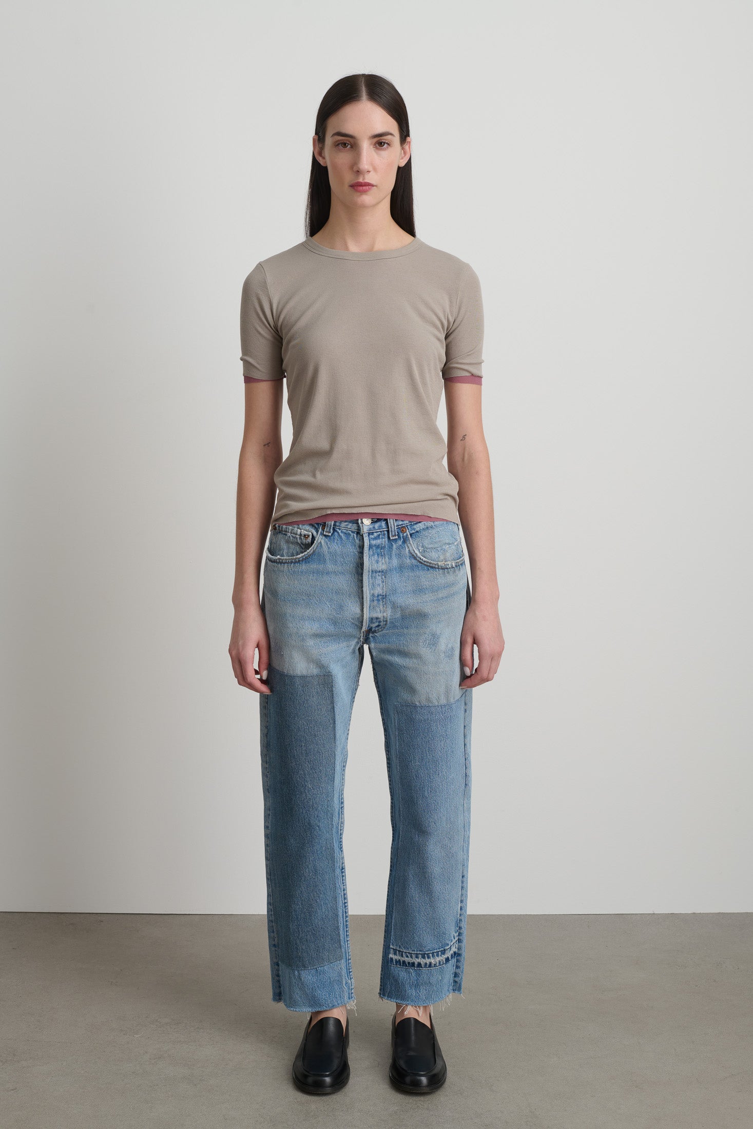Double Tee Dove Grey / Pink