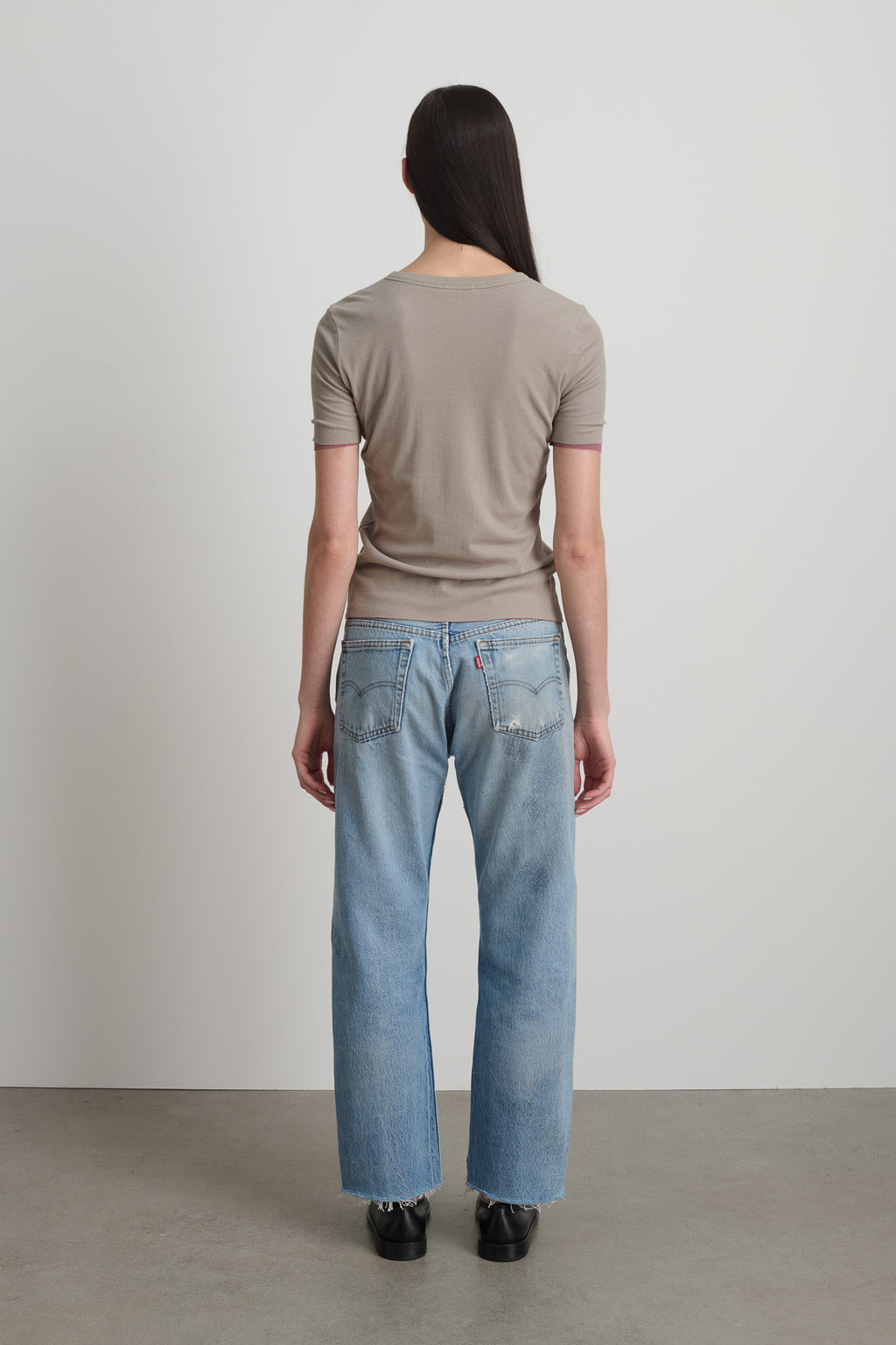 Double Tee Dove Grey / Pink