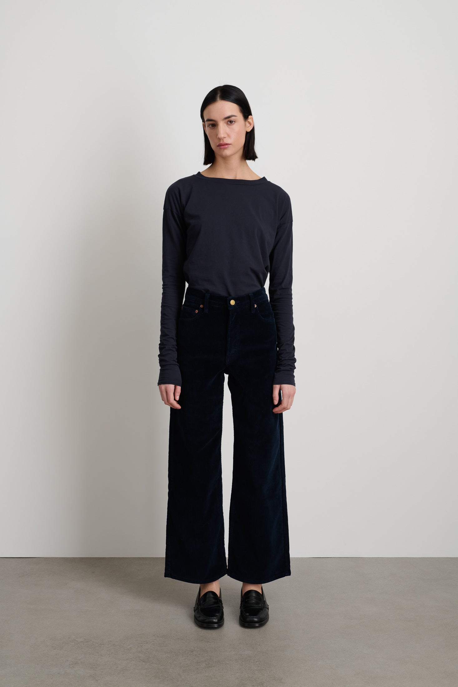 Elissa Jean Crop Marine Corduroy