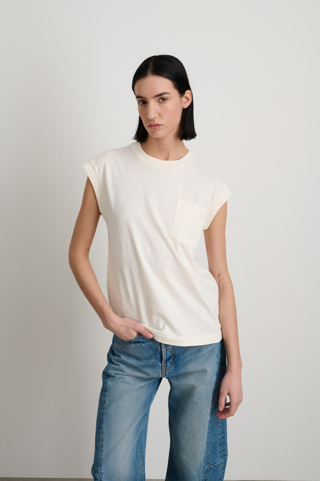 B Sides Pocket Tank Tile White