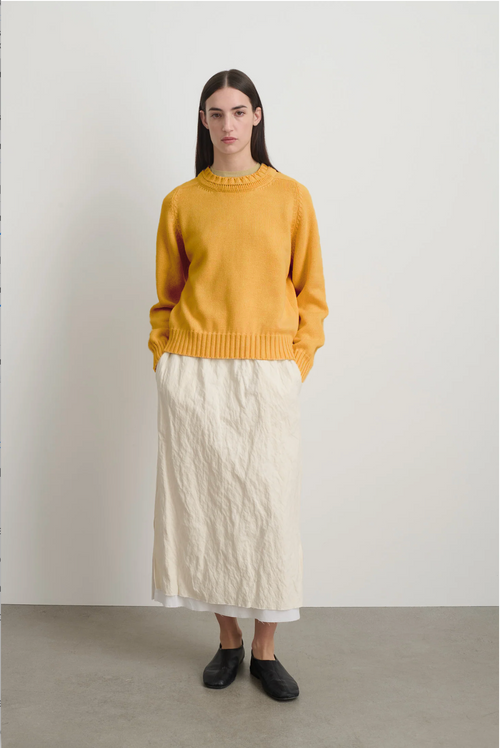 Basket Weave Crewneck Mango