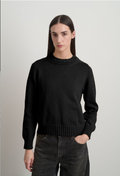 Basket Weave Crewneck Black
