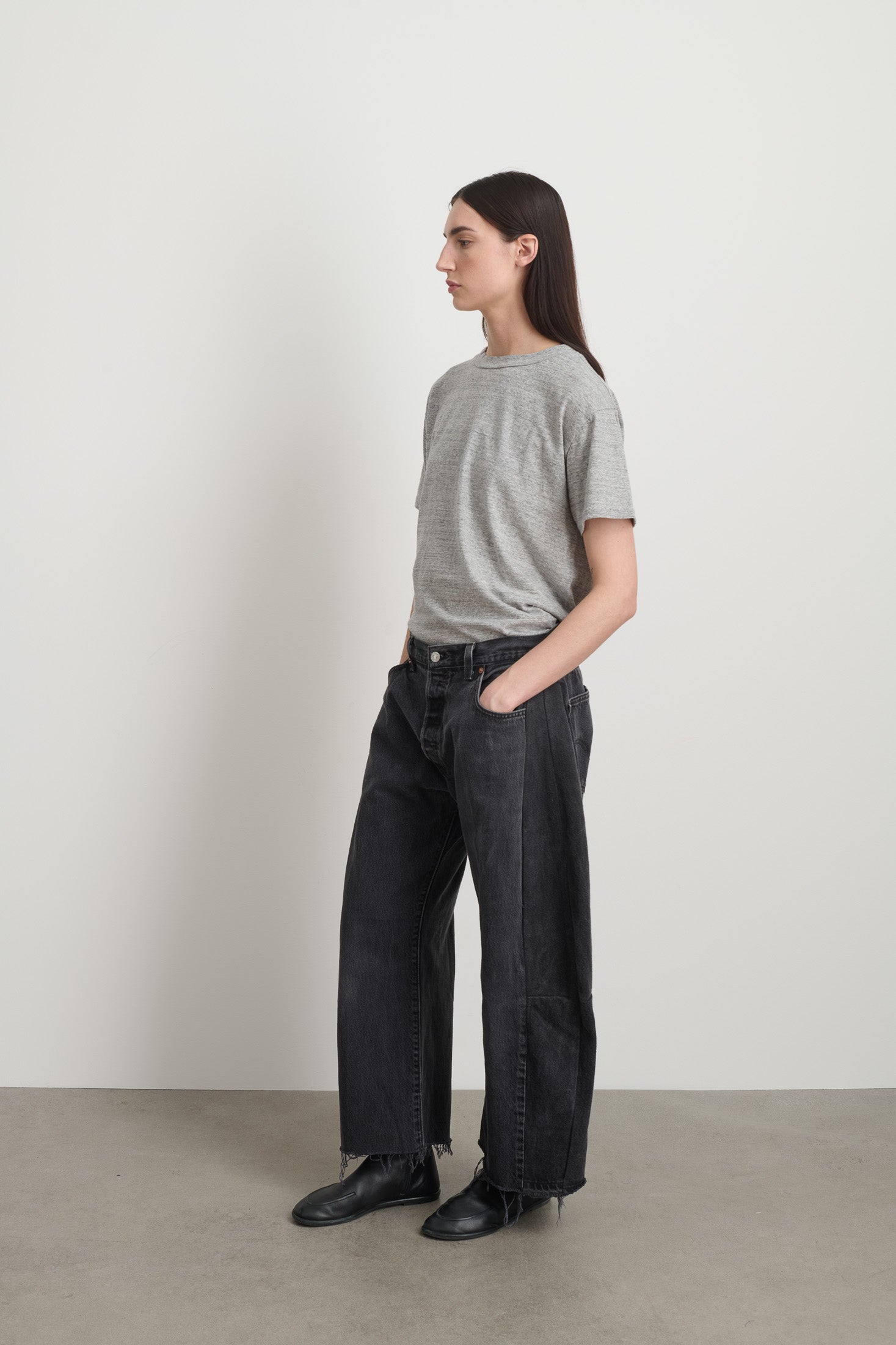 Vintage Lasso Jean Slouch Crop Classic Black