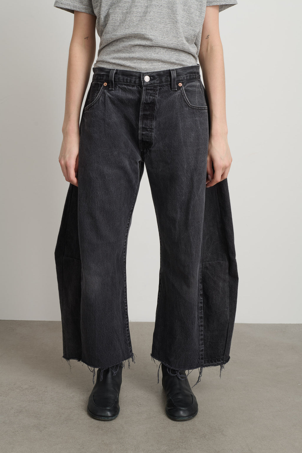Vintage Lasso Jean Slouch Crop Classic Black