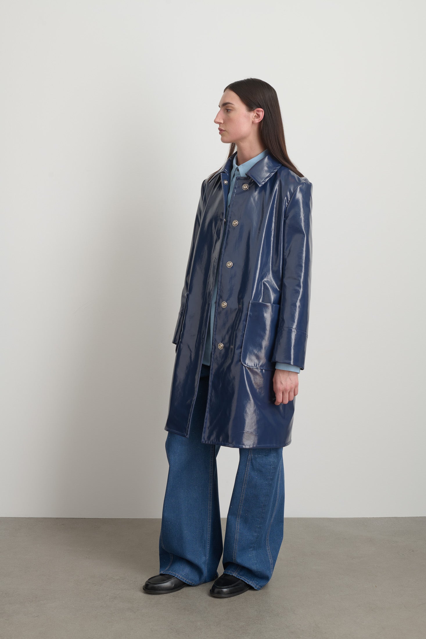 Car Coat Marine Patent - Women | B Sides Jeans