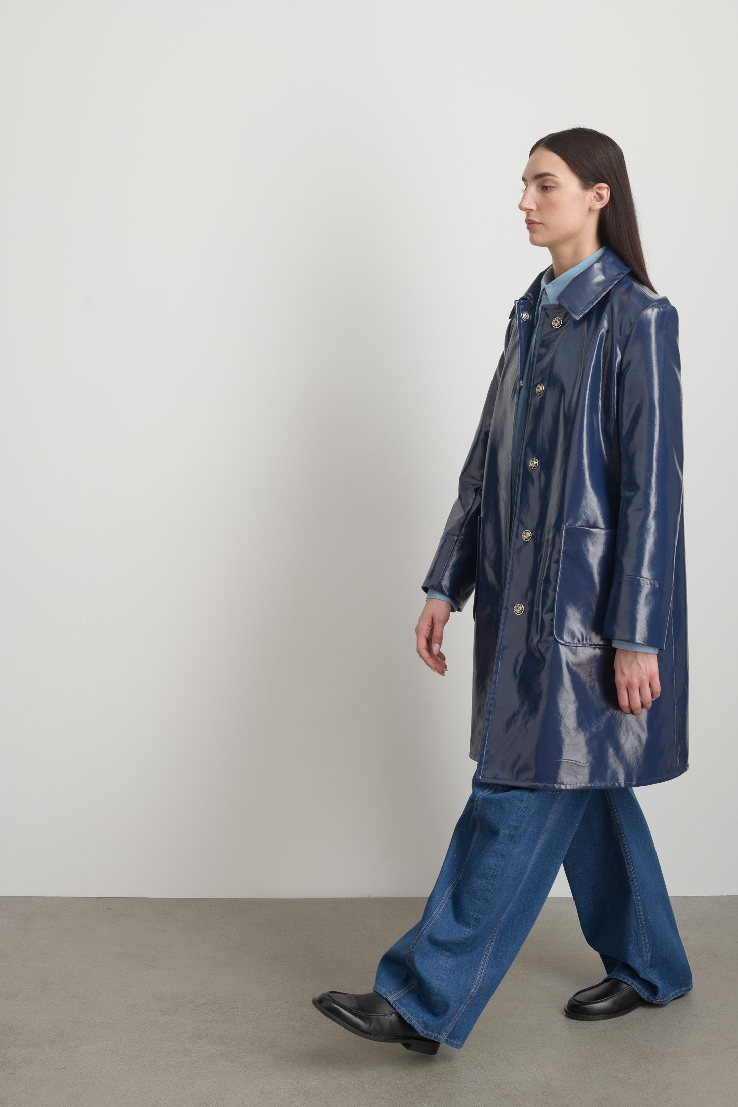 Car Coat Marine Patent - Women | B Sides Jeans