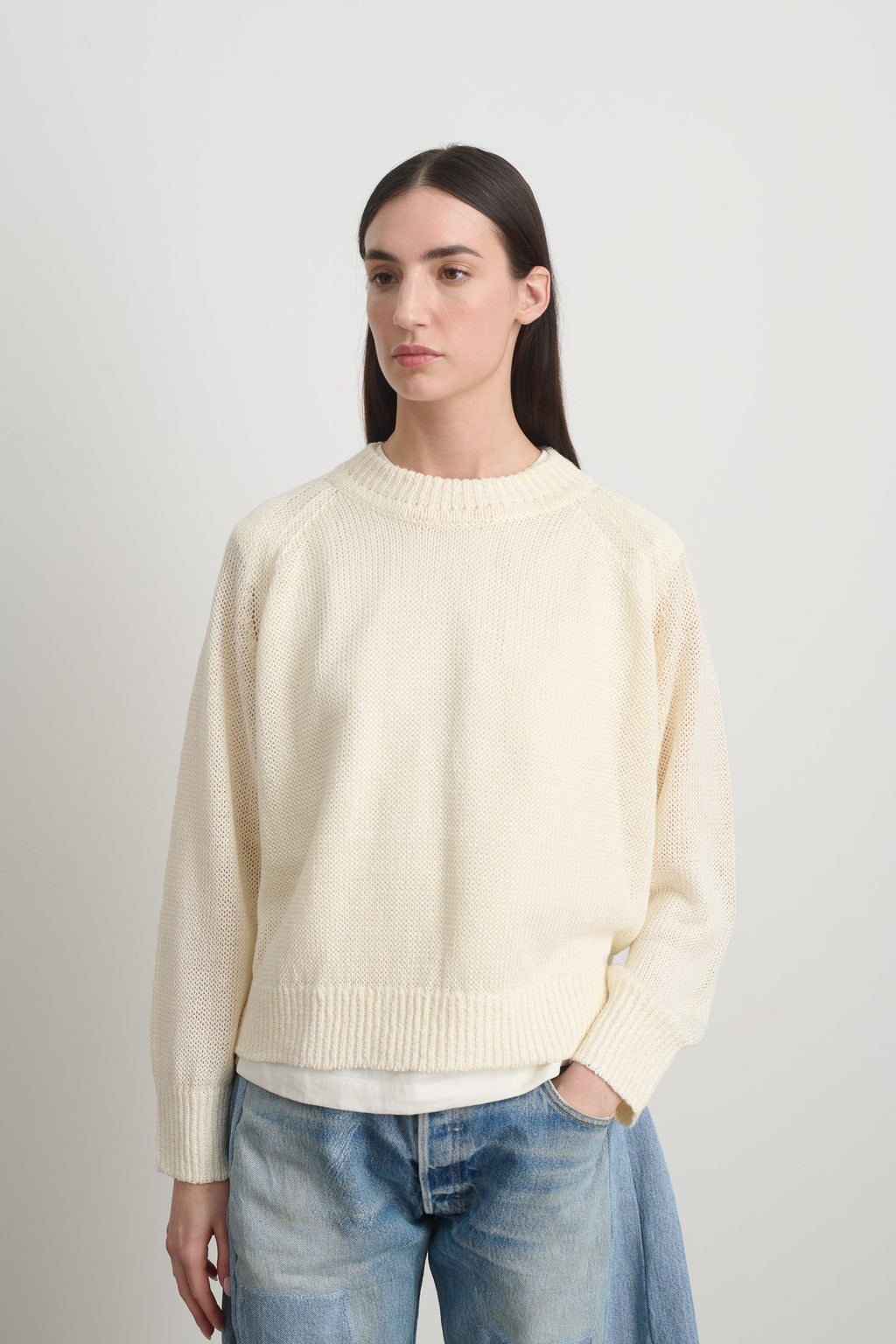 Lind Knit Crew Ecrú