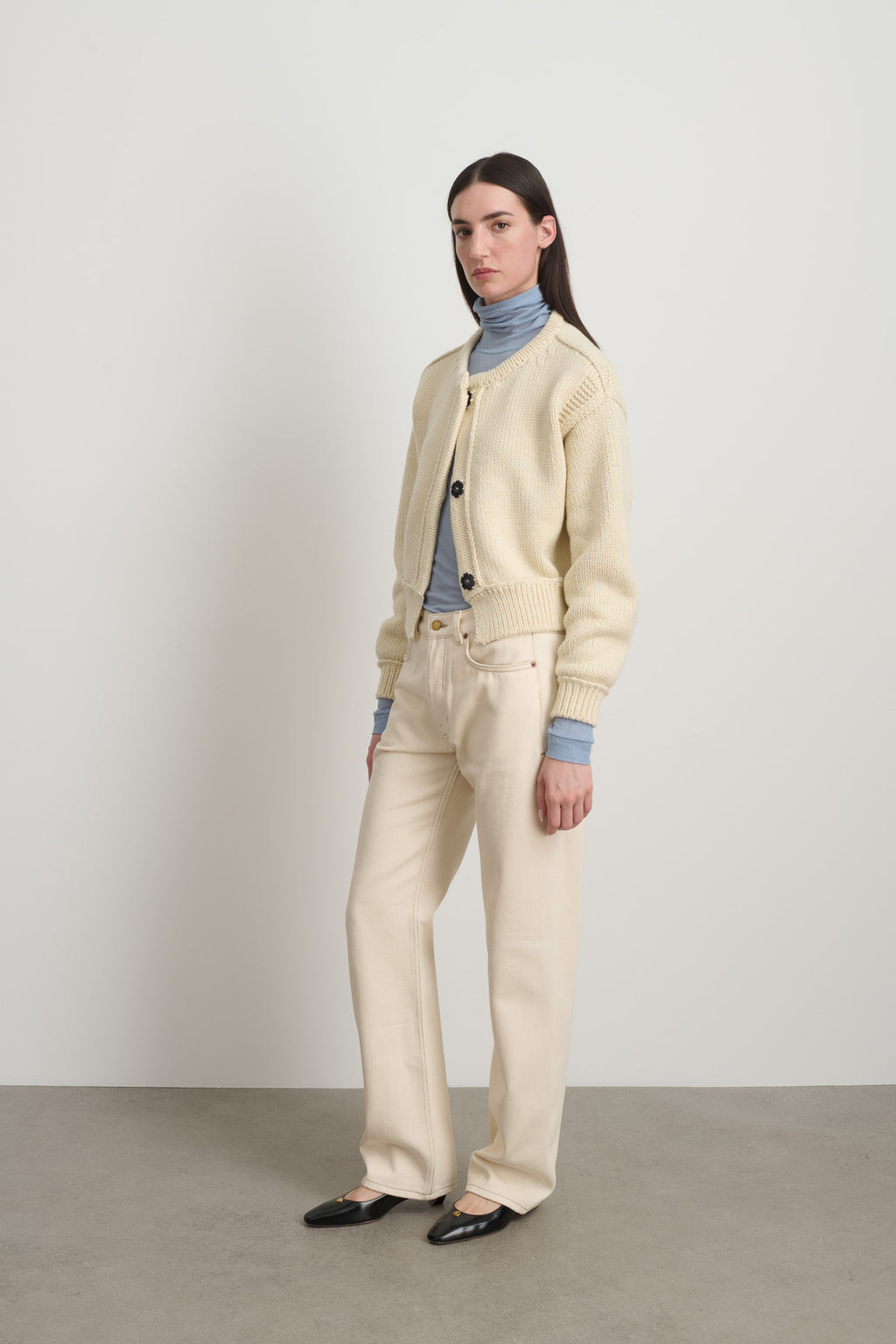 Warren Cardigan Ivory Wool