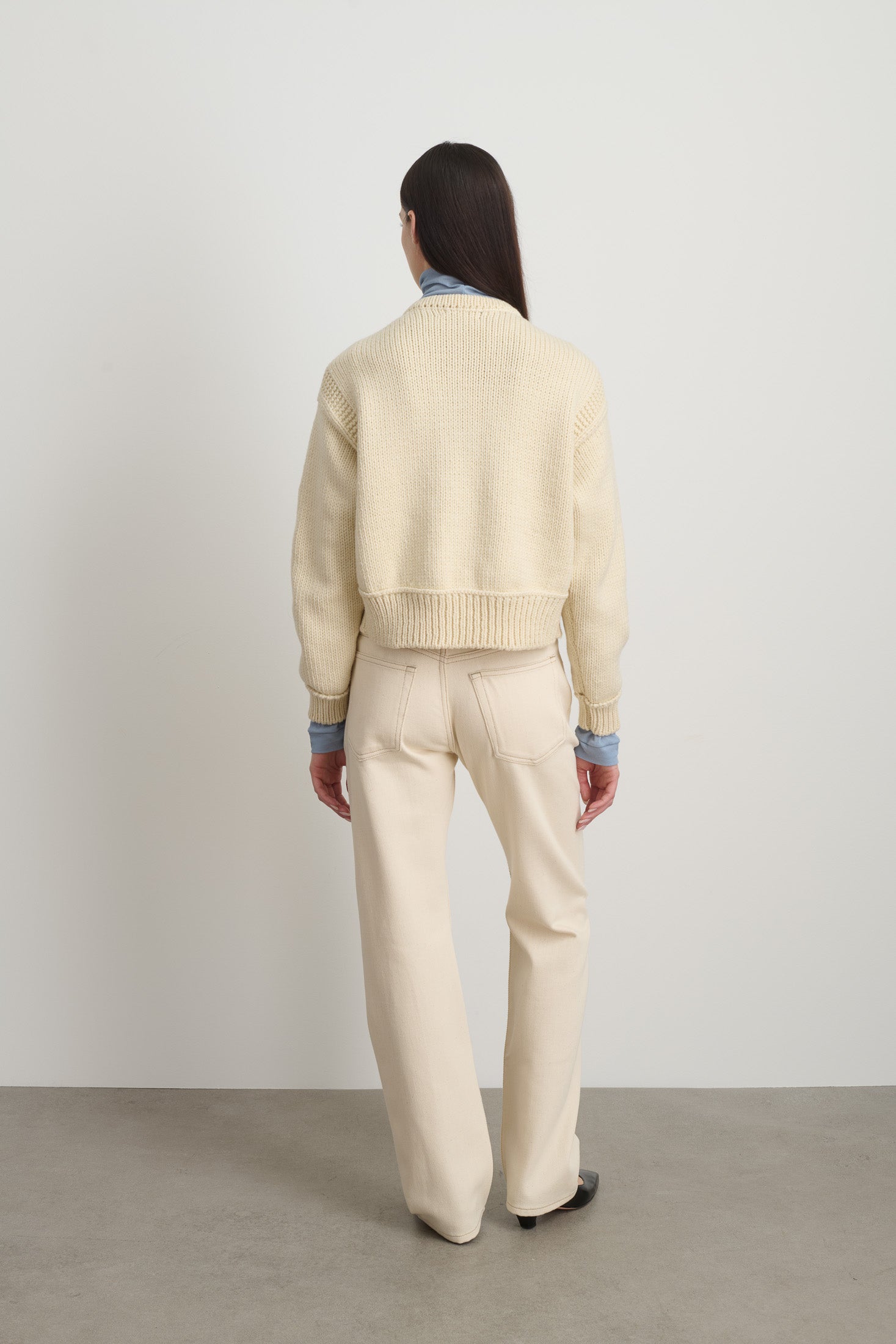 Warren Cardigan Ivory Wool