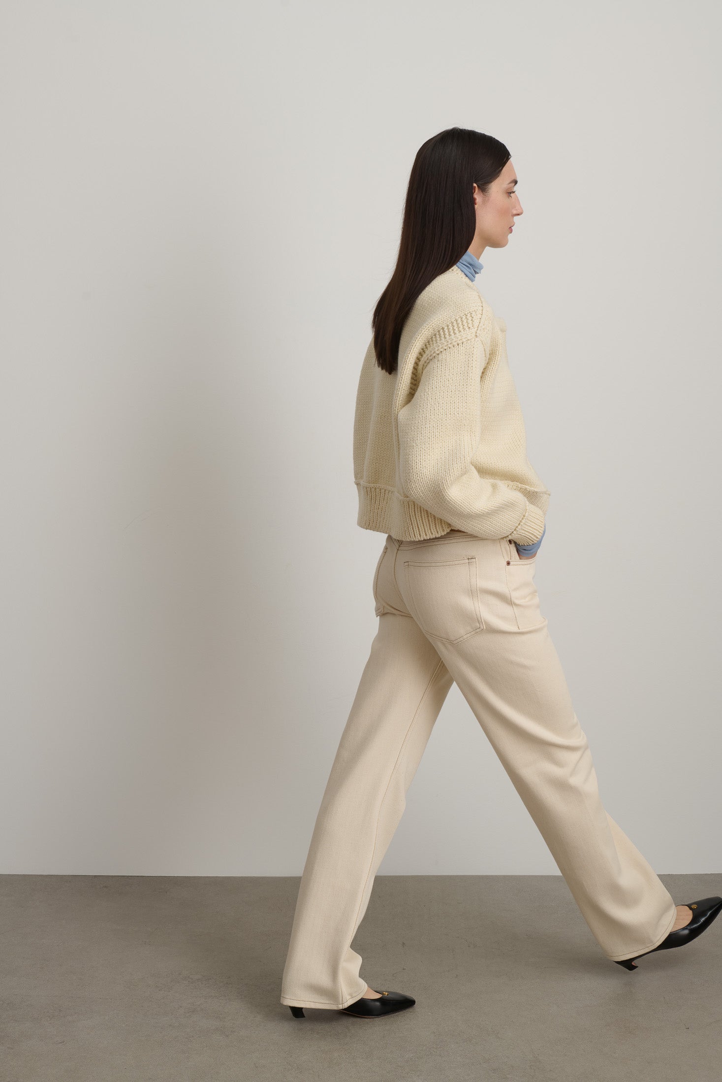 Warren Cardigan Ivory Wool