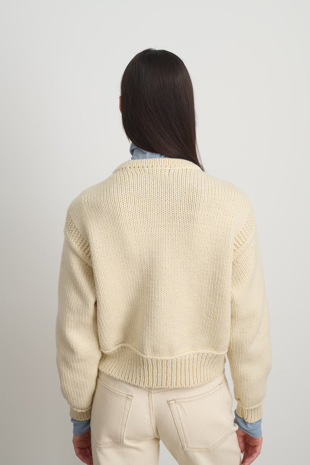 Warren Cardigan Ivory Wool