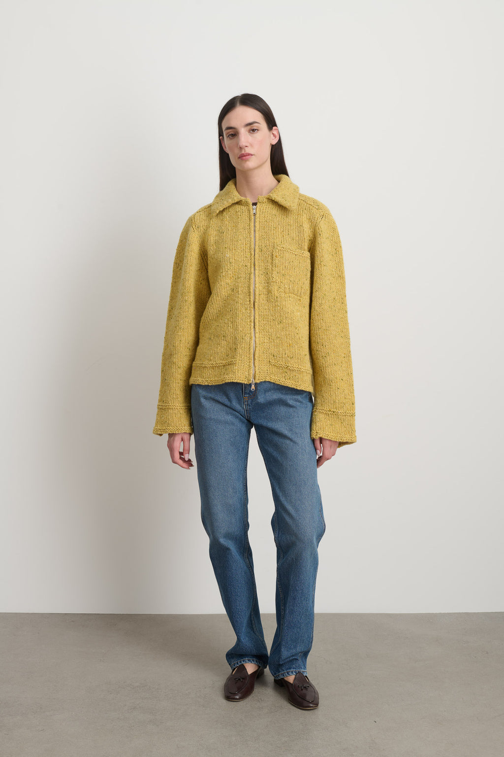 Zip Knit Jacket Marigold Donegal