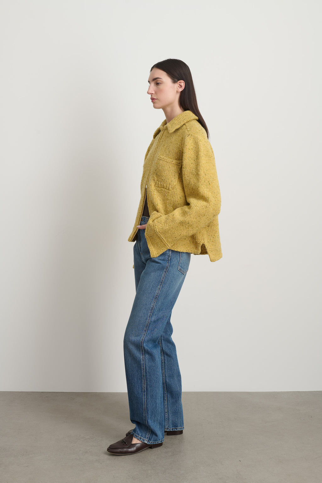Zip Knit Jacket Marigold Donegal