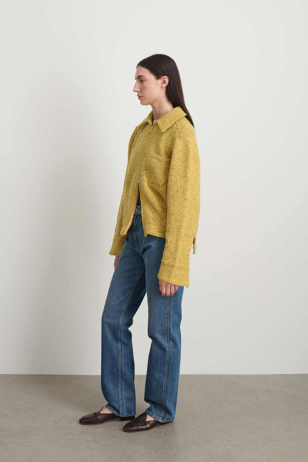 Zip Knit Jacket Marigold Donegal