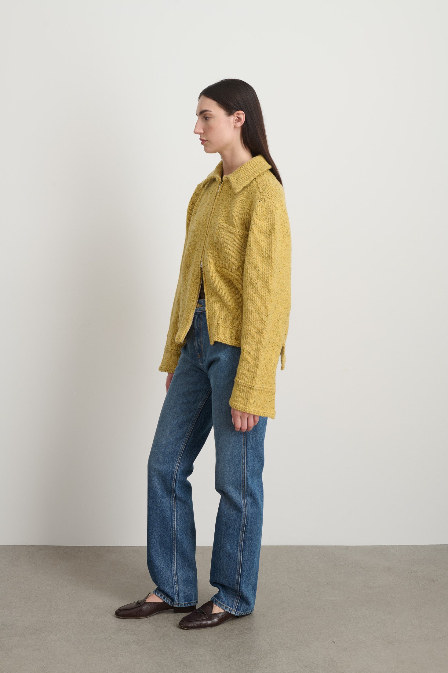 Zip Knit Jacket Marigold Donegal