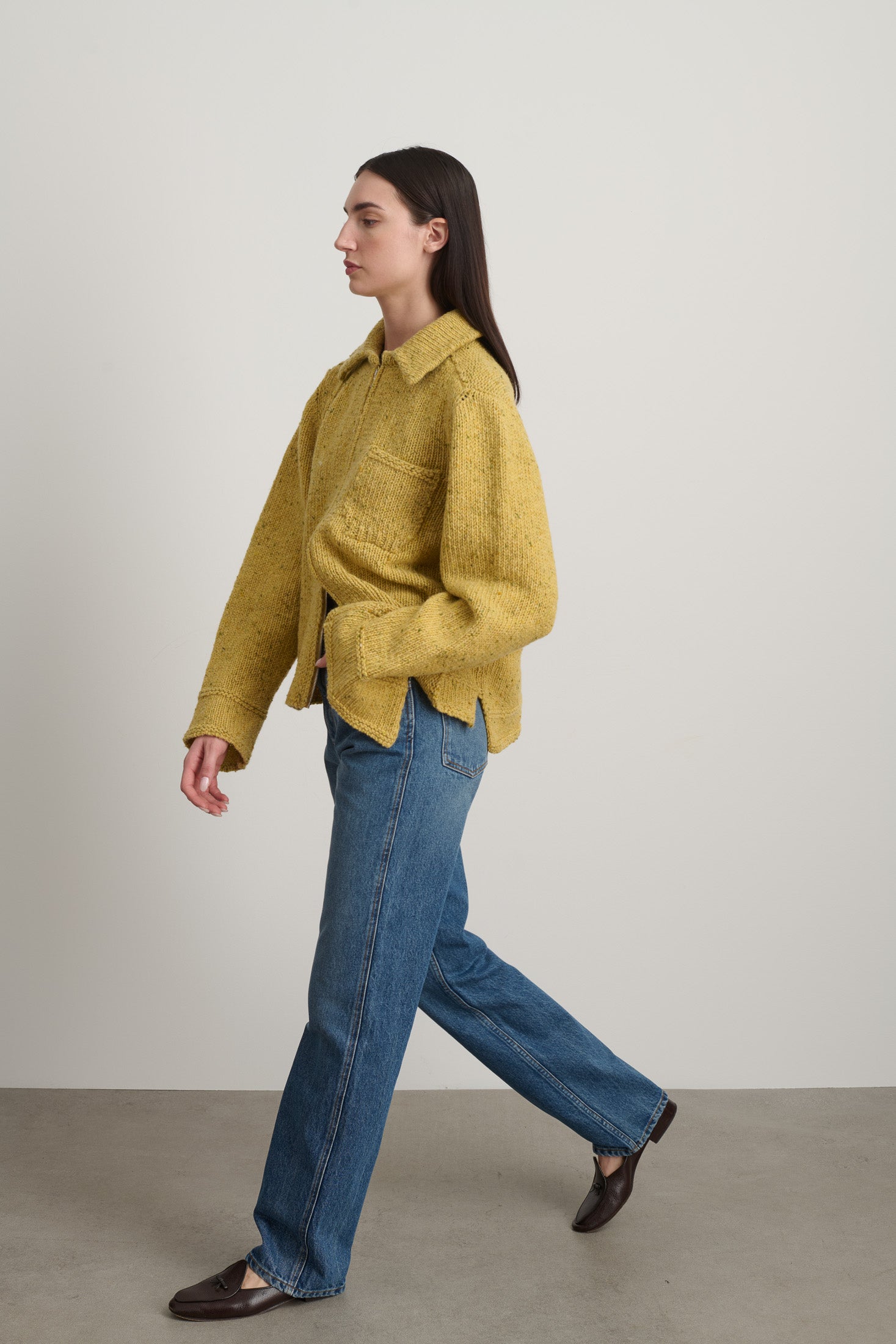 Zip Knit Jacket Marigold Donegal