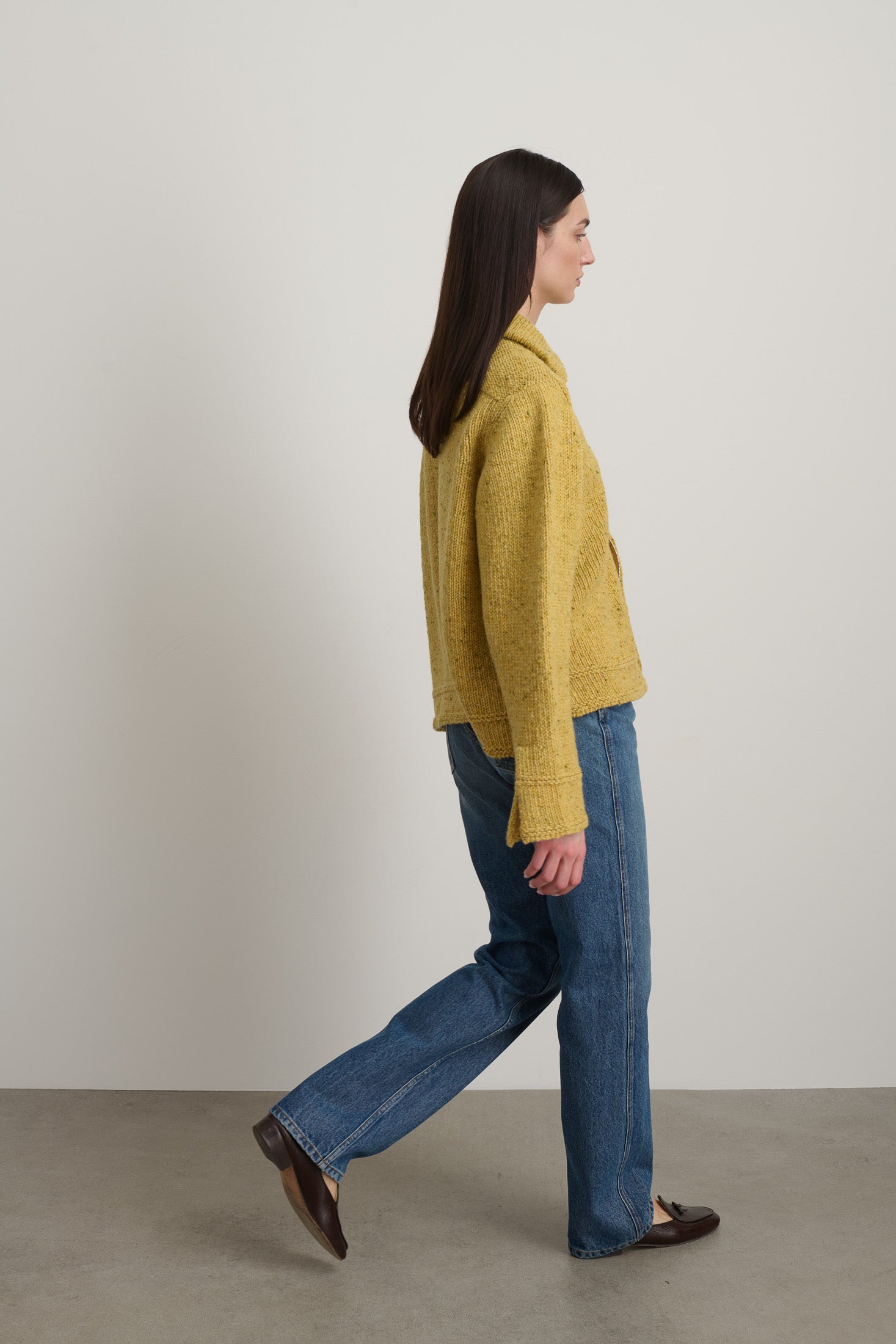 Zip Knit Jacket Marigold Donegal