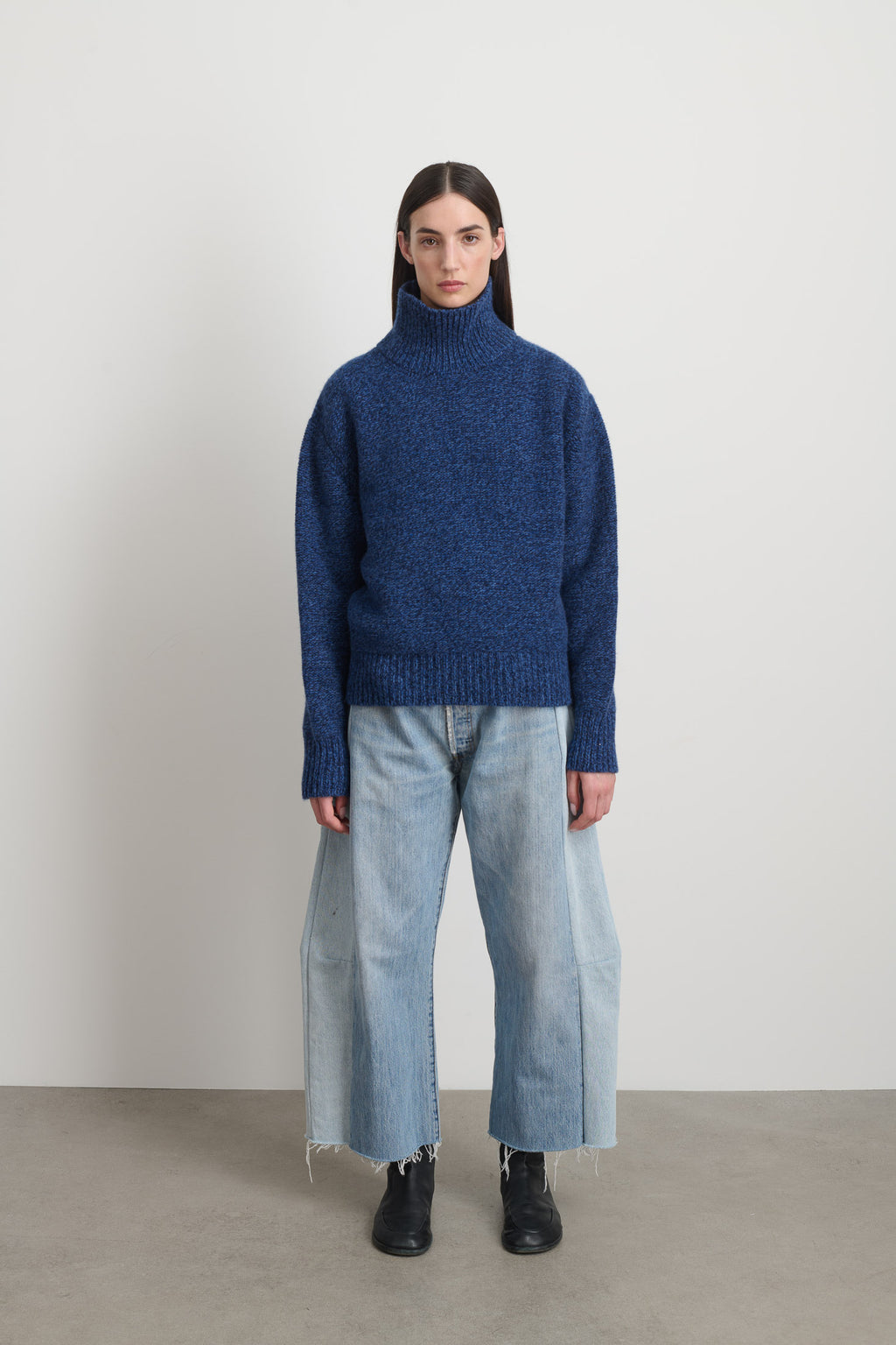 Indie Turtleneck Blue Mix Lambswool