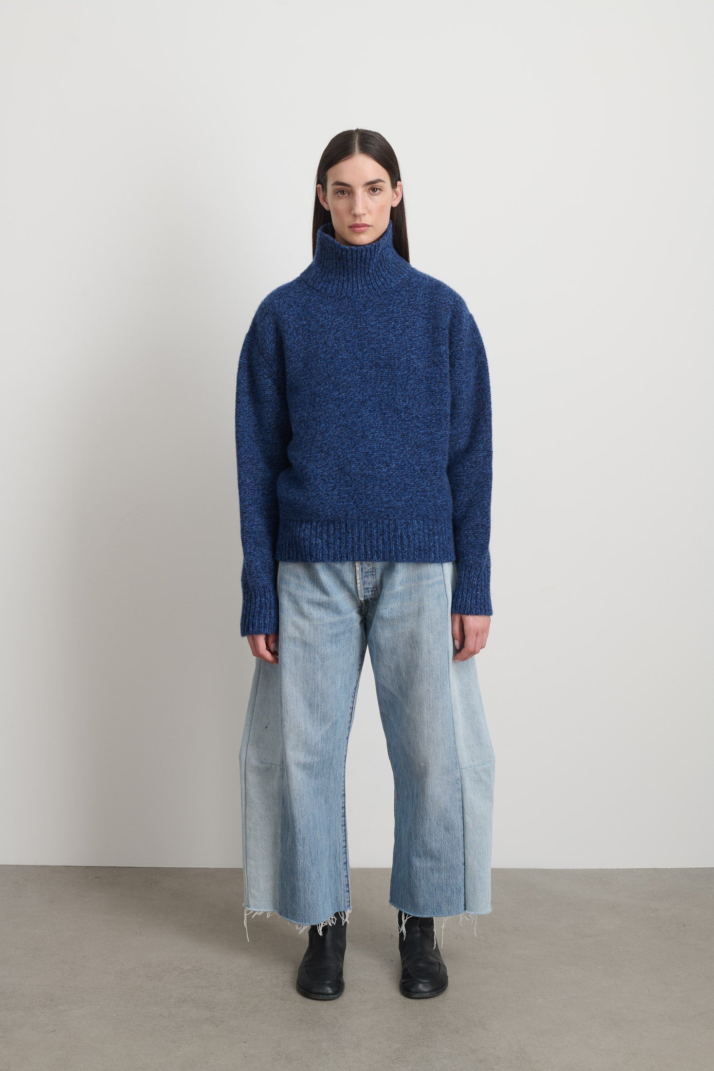 Indie Turtleneck Blue Mix Lambswool