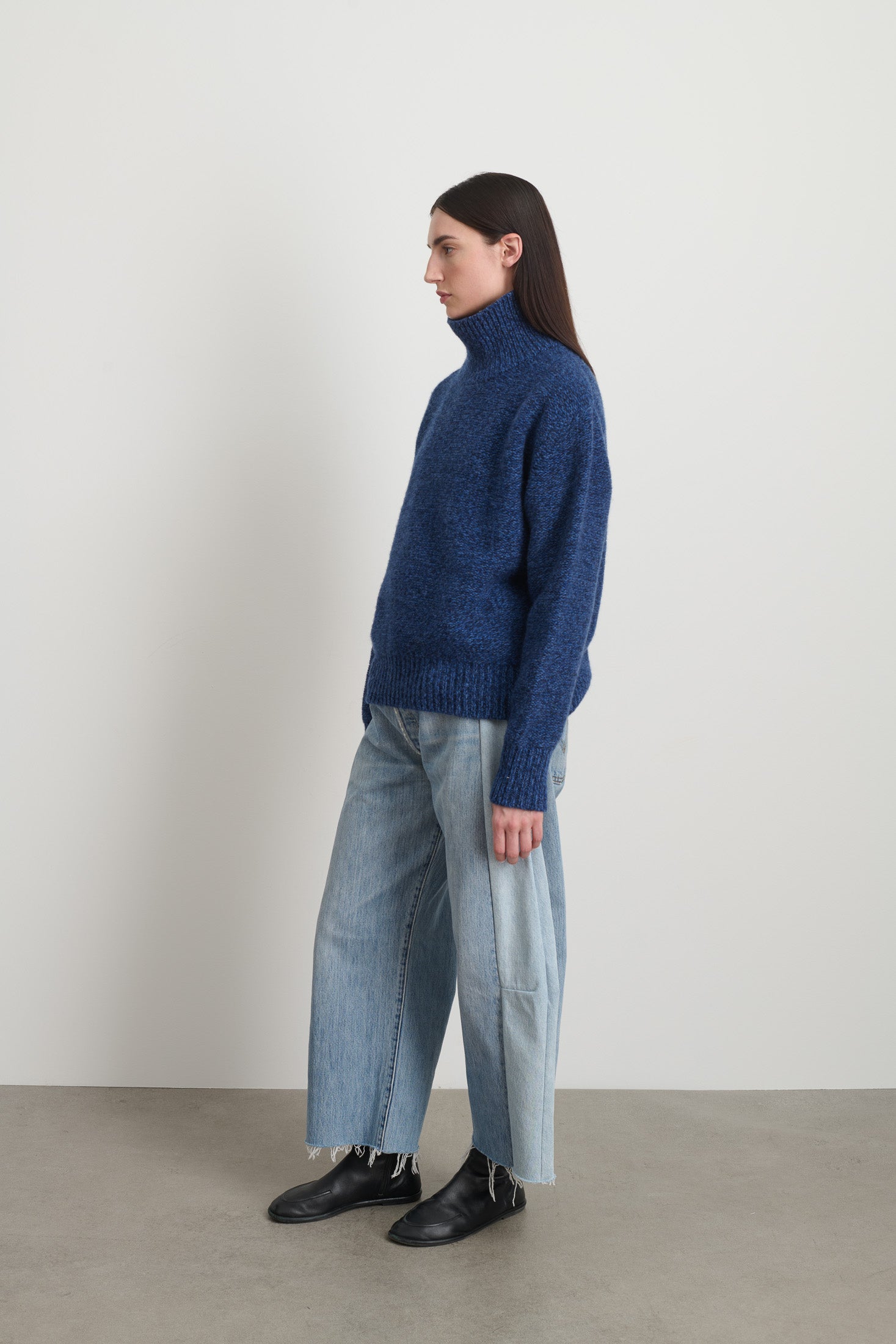 Indie Turtleneck Blue Mix Lambswool