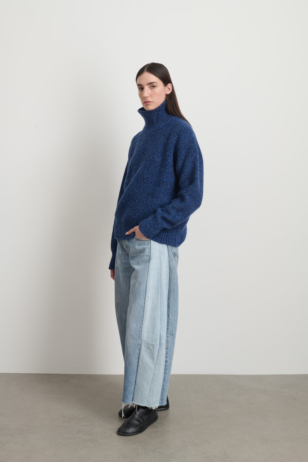Indie Turtleneck Blue Mix Lambswool