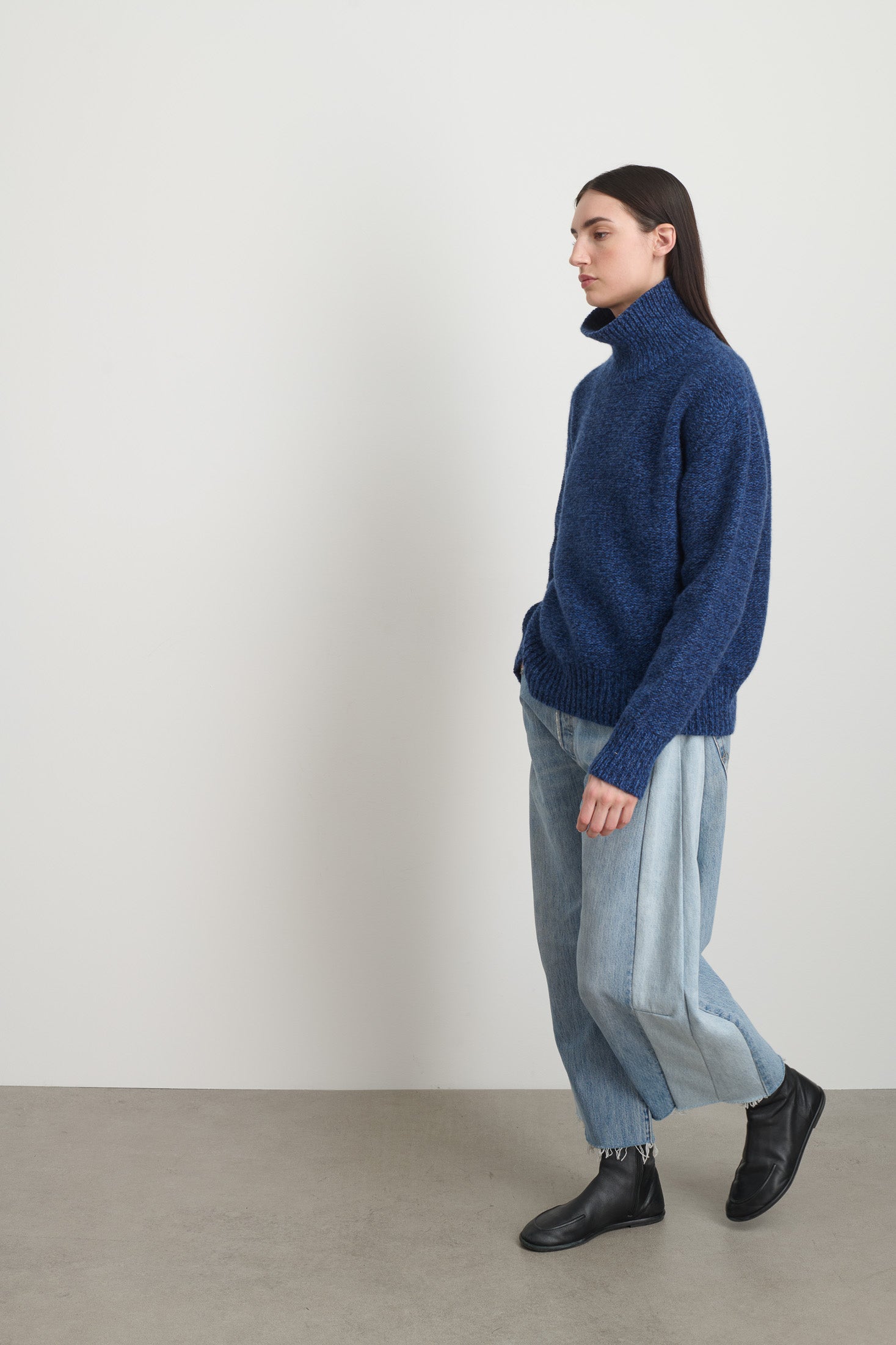 Indie Turtleneck Blue Mix Lambswool