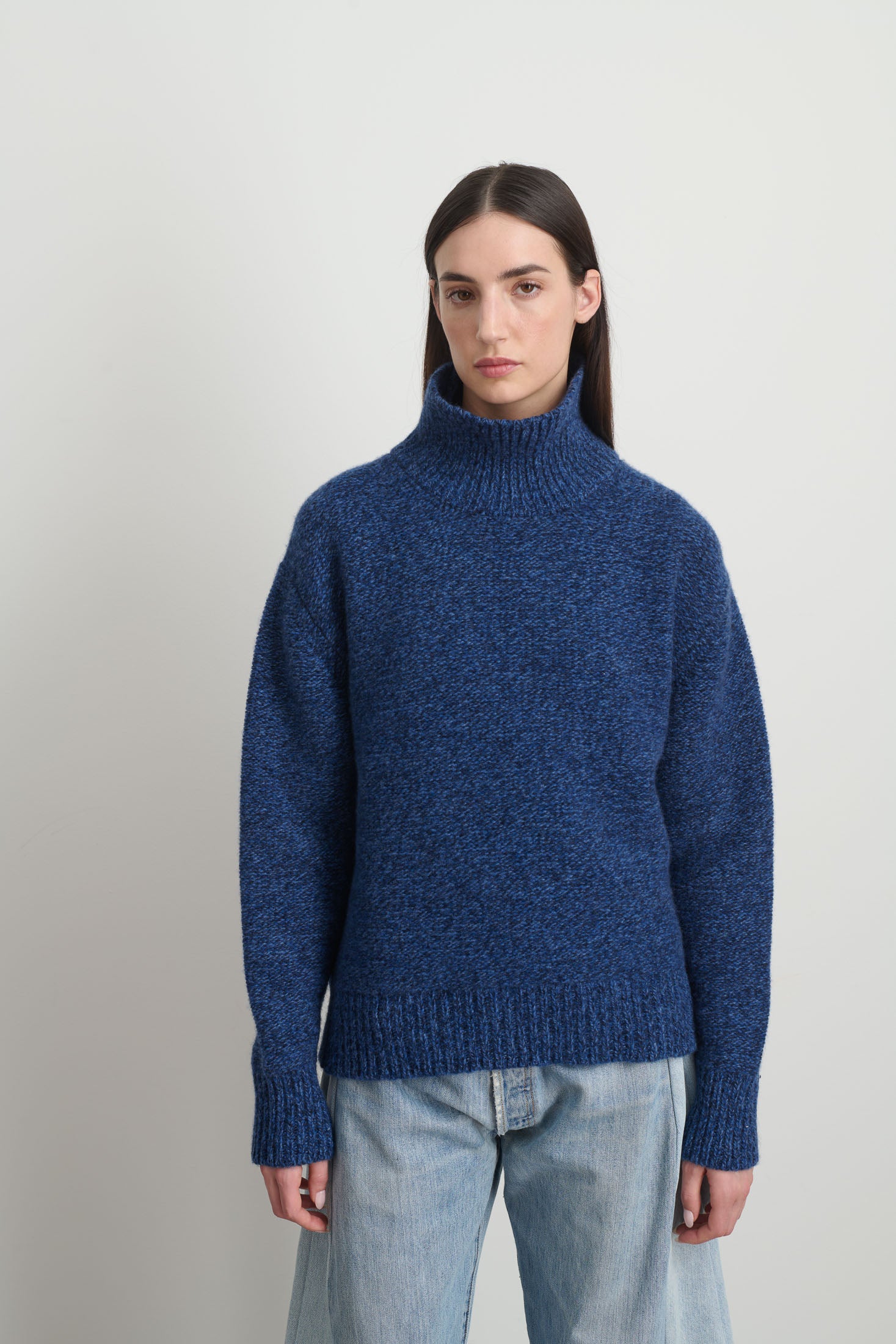 Indie Turtleneck Blue Mix Lambswool