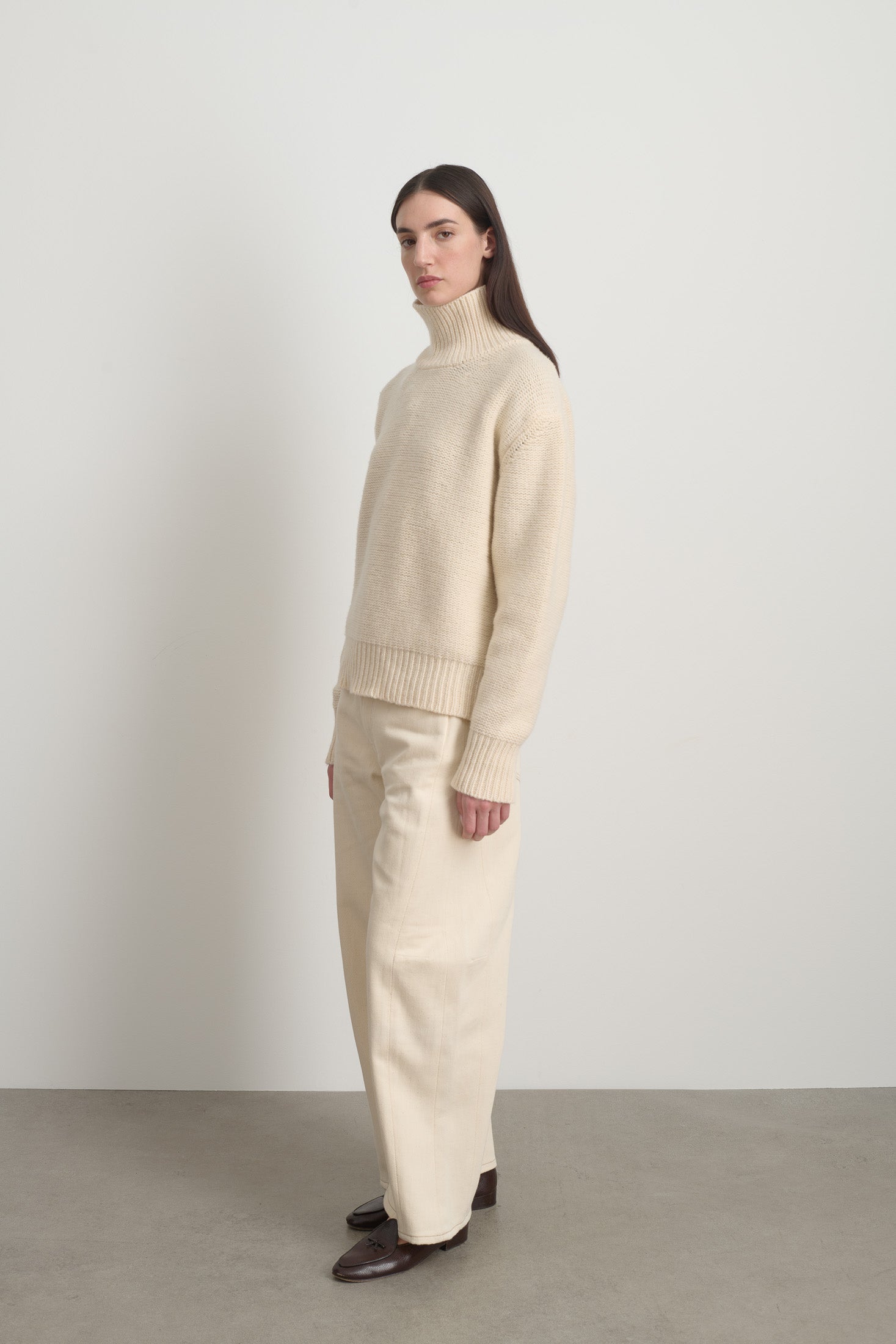 Indie Turtleneck Ivory Lambswool