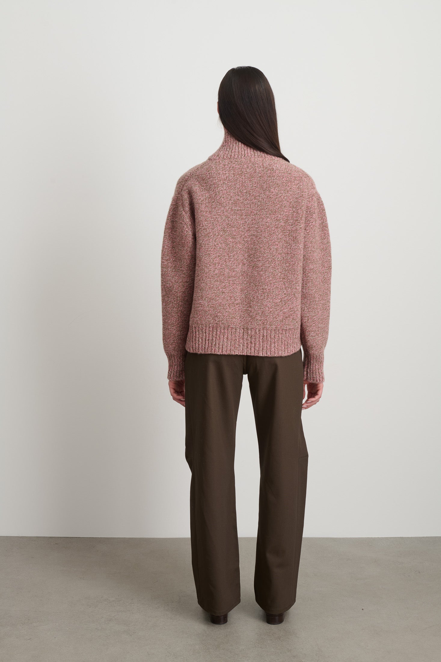 Indie Turtleneck Pink Drab Lambswool