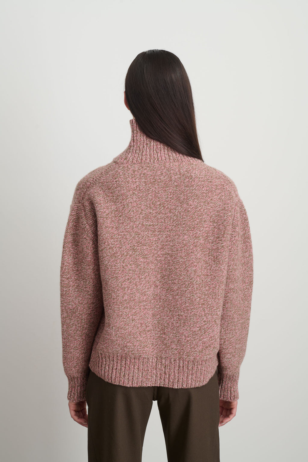 Indie Turtleneck Pink Drab Lambswool