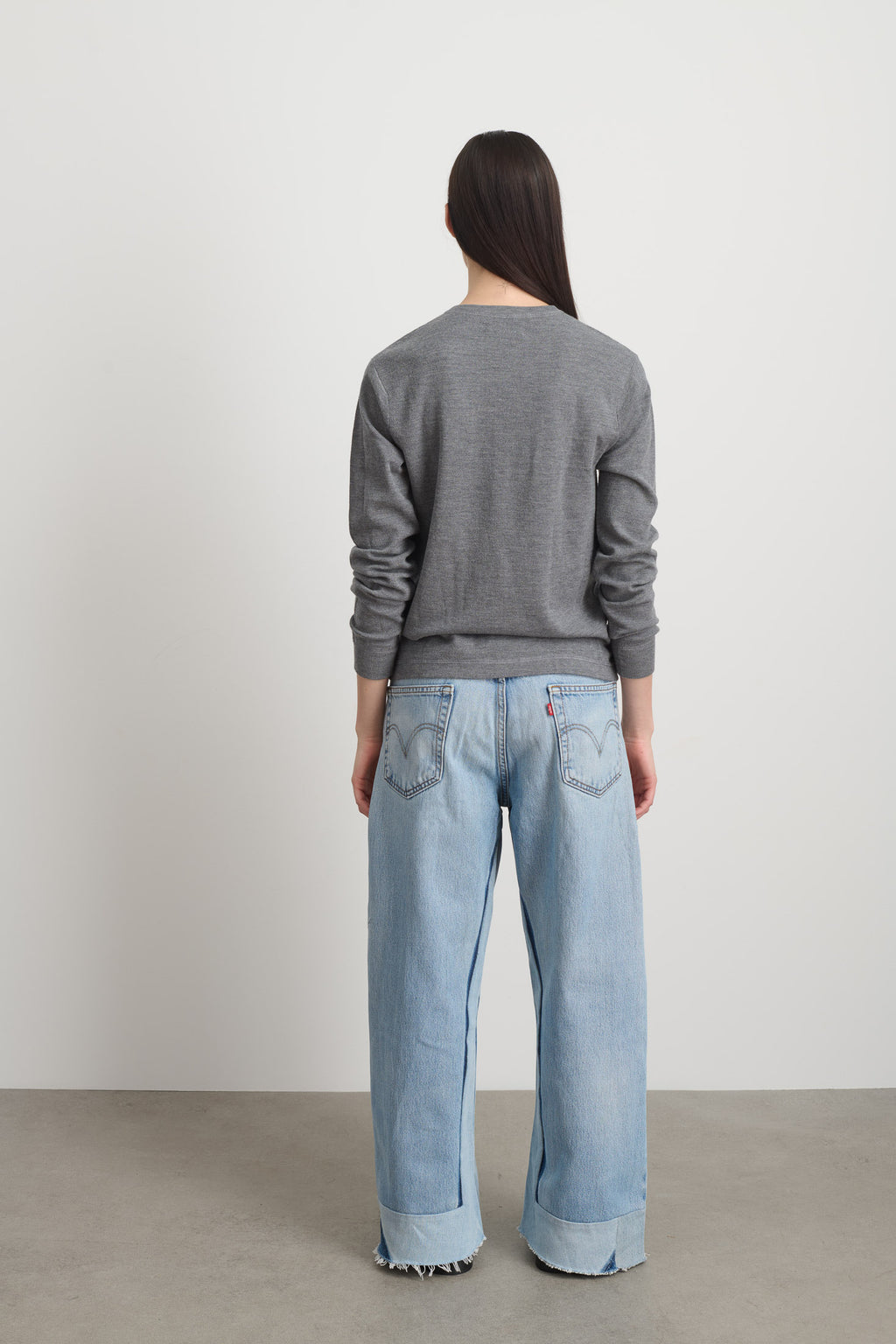 Moore Henley Heather Grey Super Fine Merino