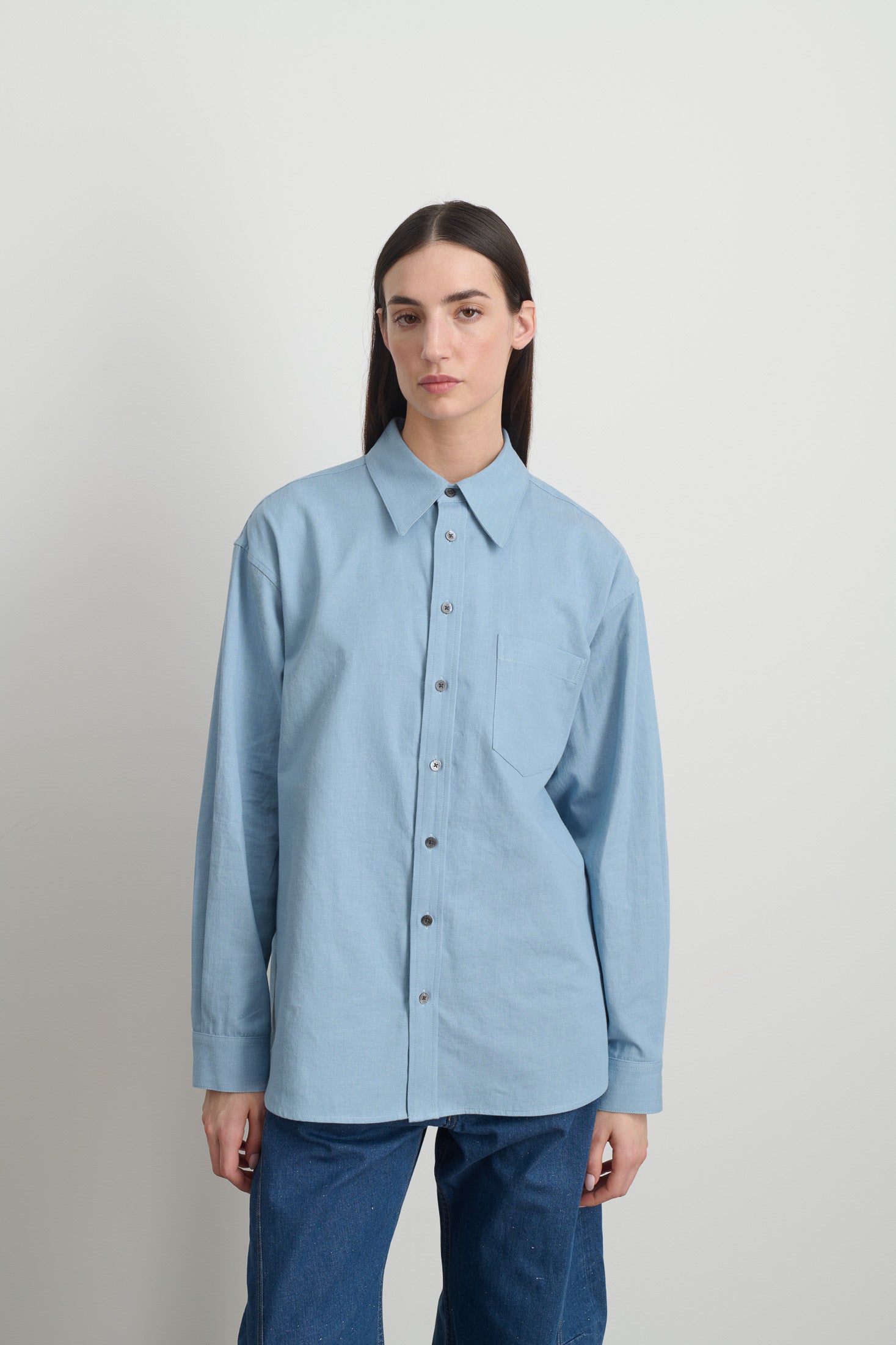 Ramona Shirt Lt. Blue Flannel - Women | B SIDES – B Sides Jeans