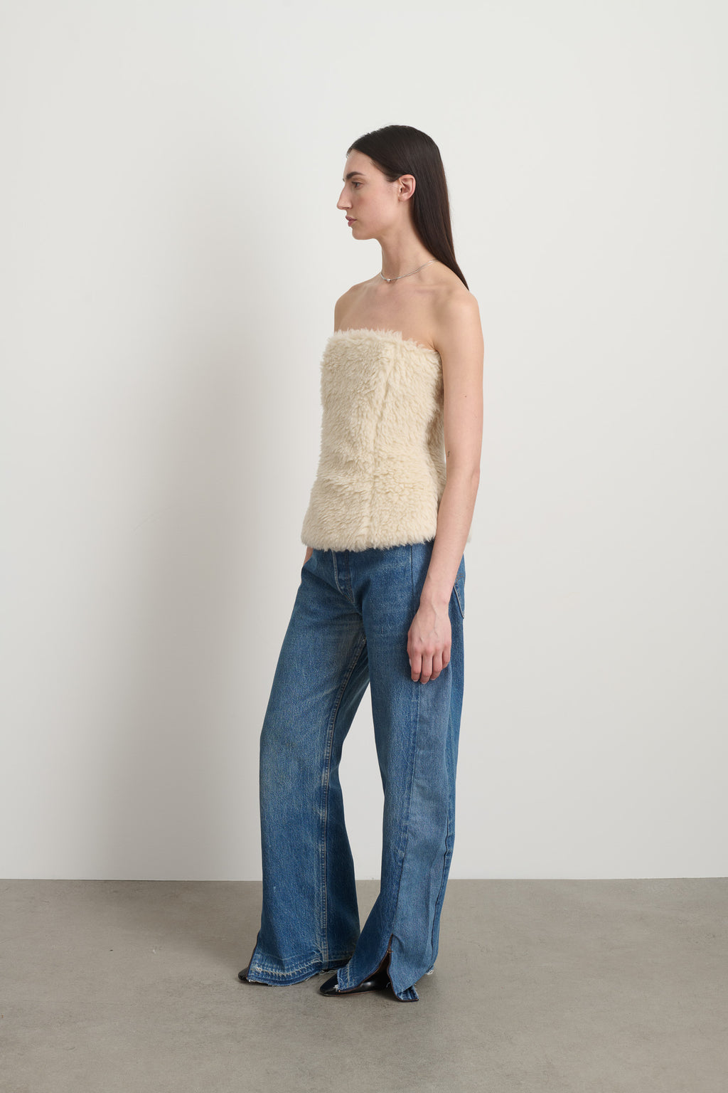 Pau Top Ivory Wool Sherpa