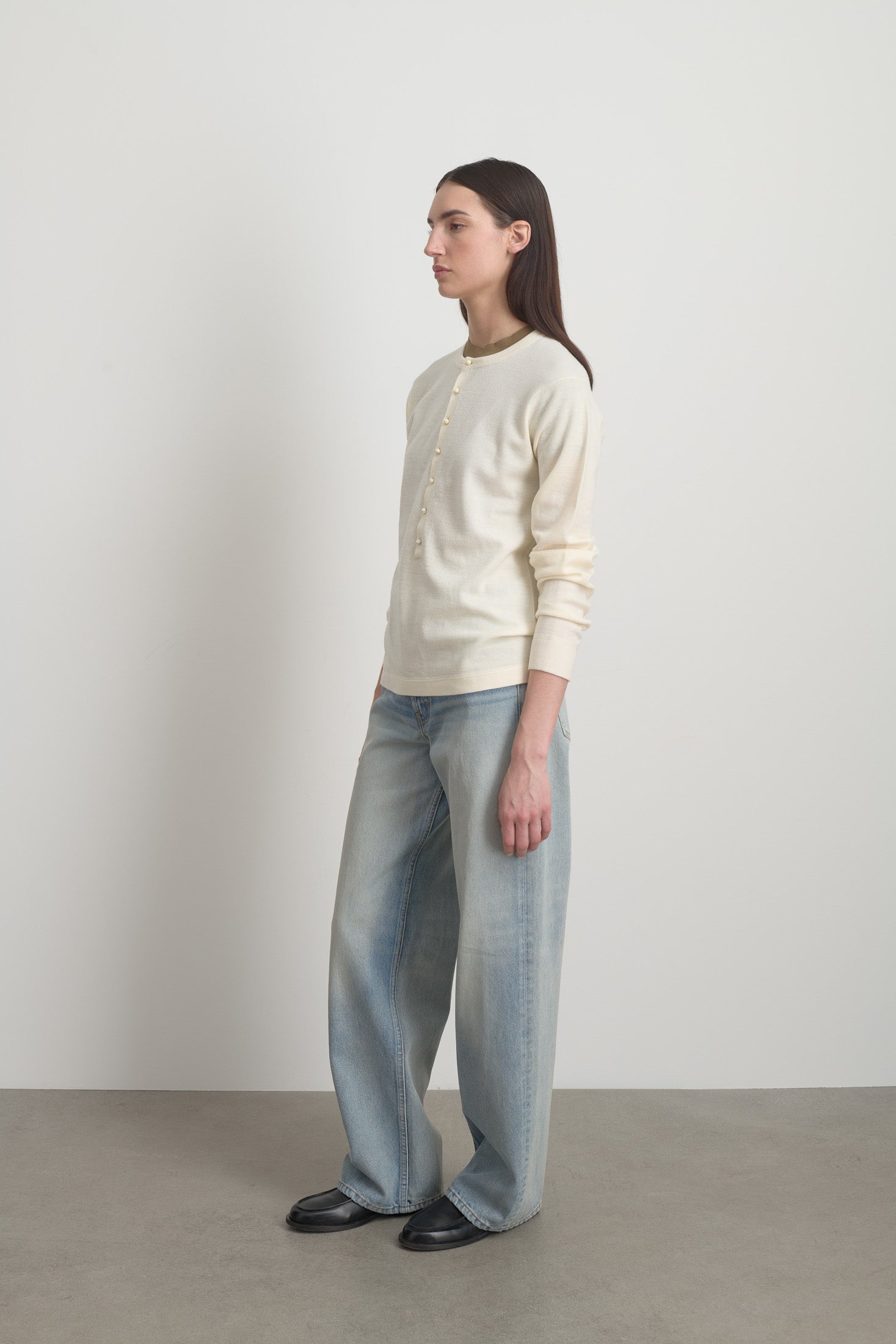 Moore Henley Cream Superfine Merino