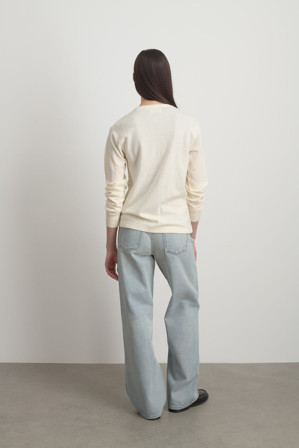 Moore Henley Cream Superfine Merino