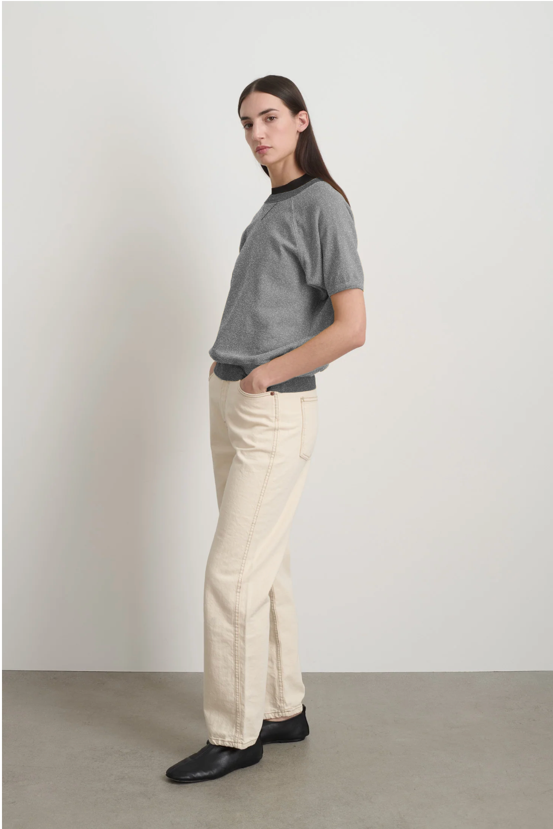 Short Sleeve Sweatshirt Heather Grey