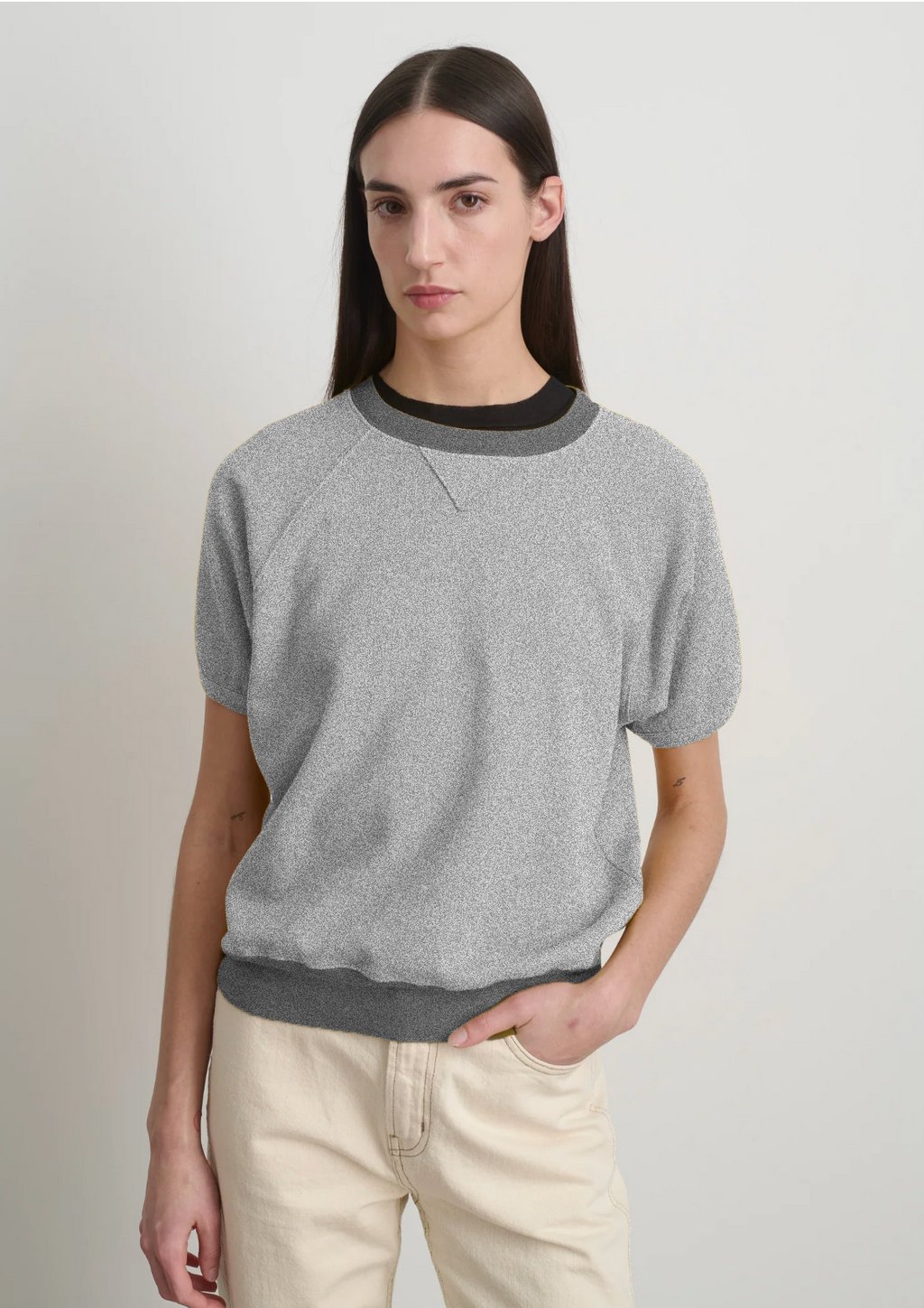 Short Sleeve Sweatshirt Heather Grey