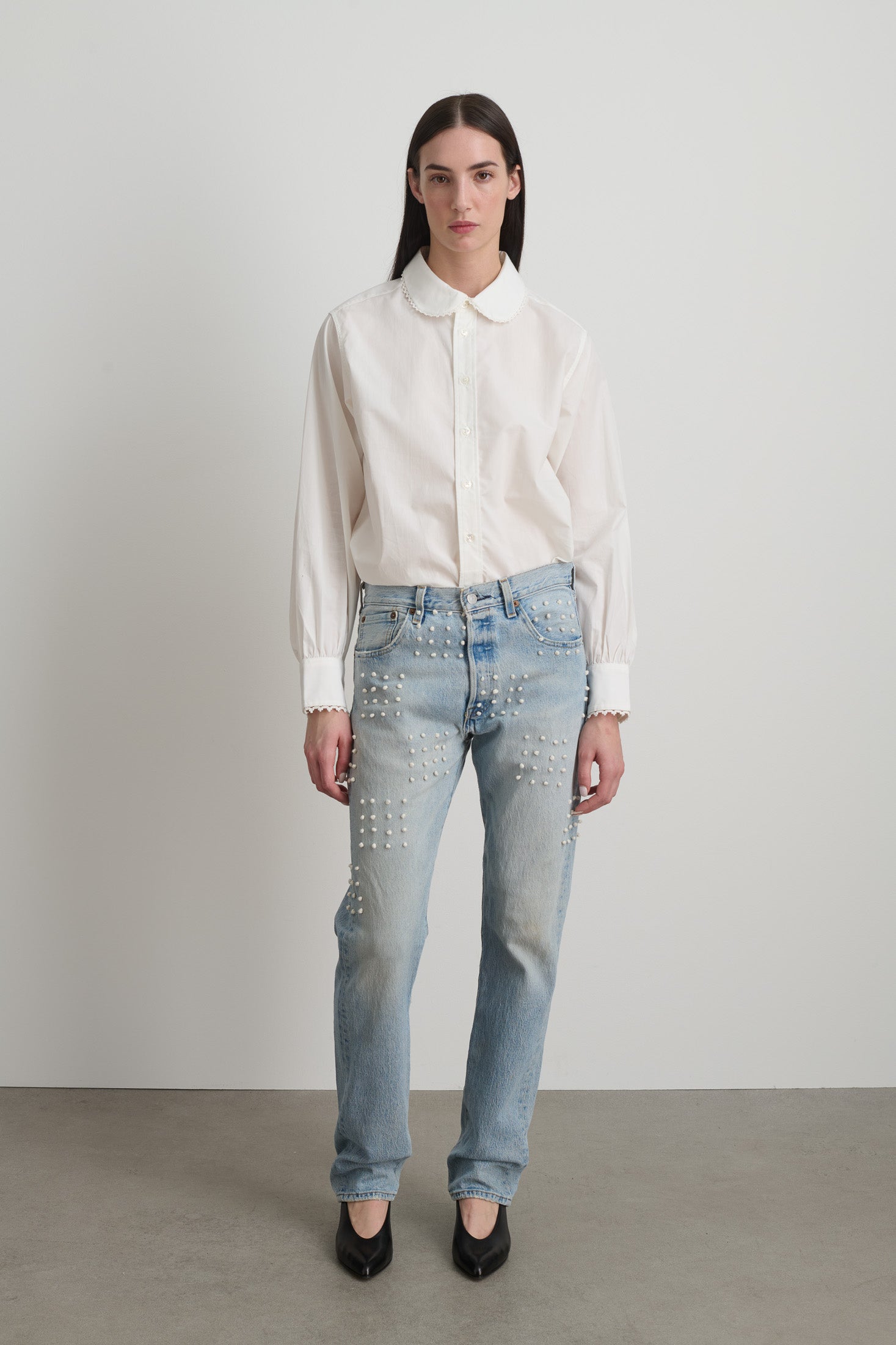 Vintage French Knot Checker Jean
