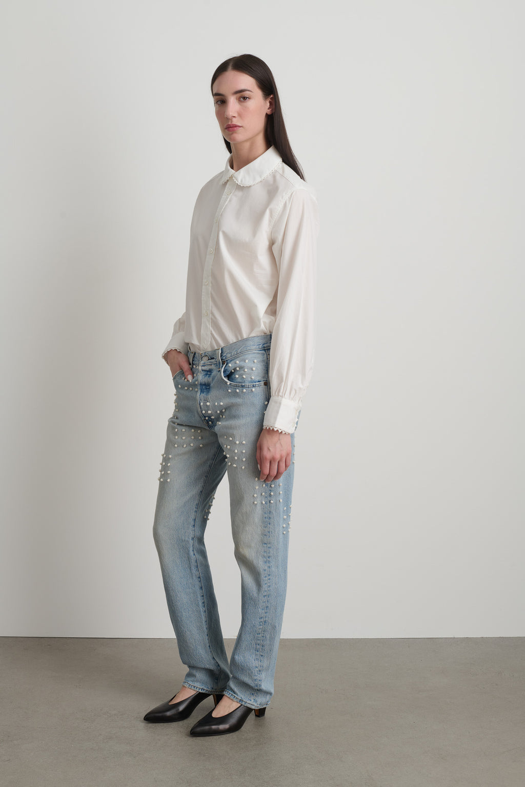 Vintage French Knot Checker Jean