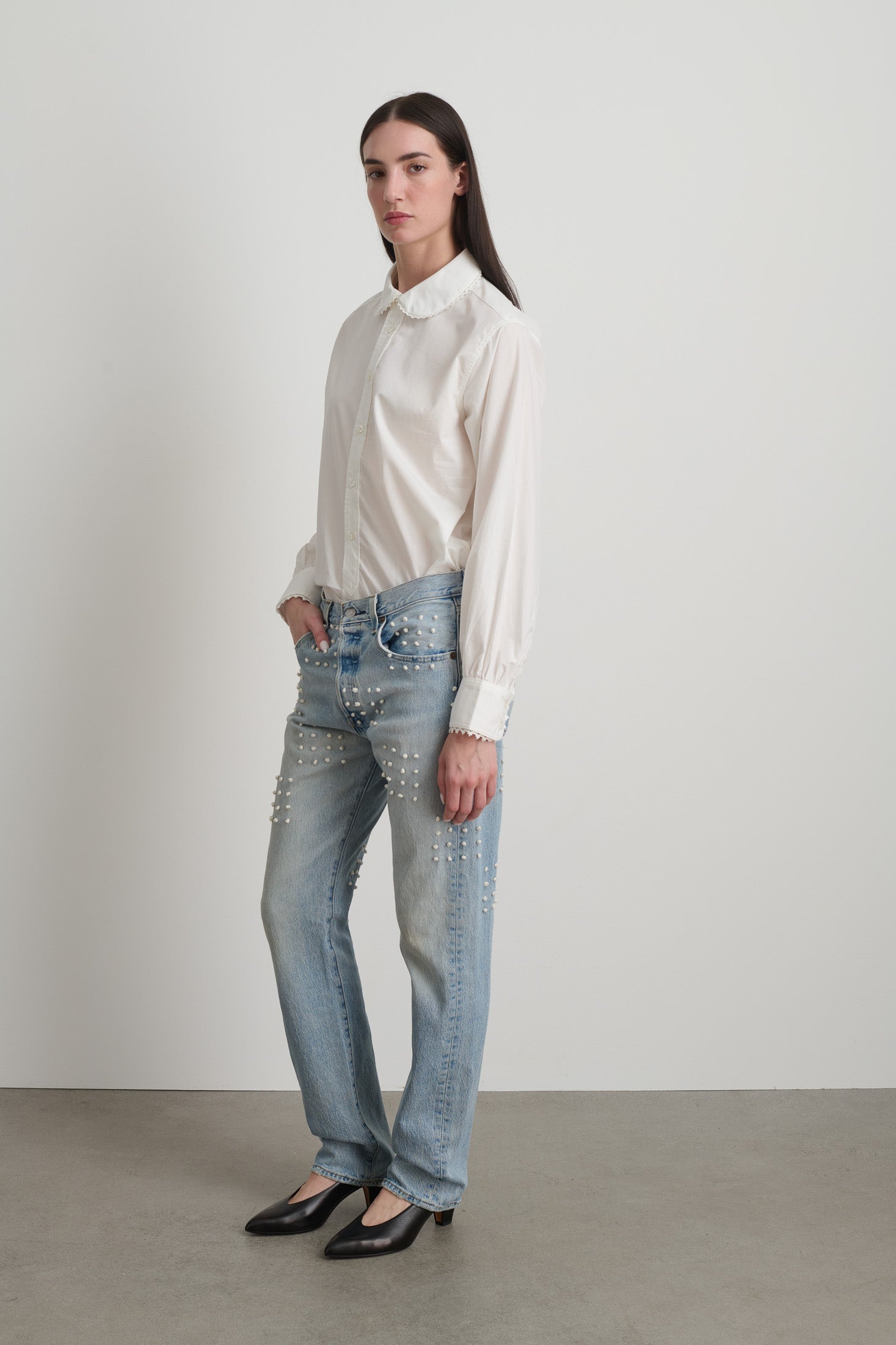 Vintage French Knot Checker Jean