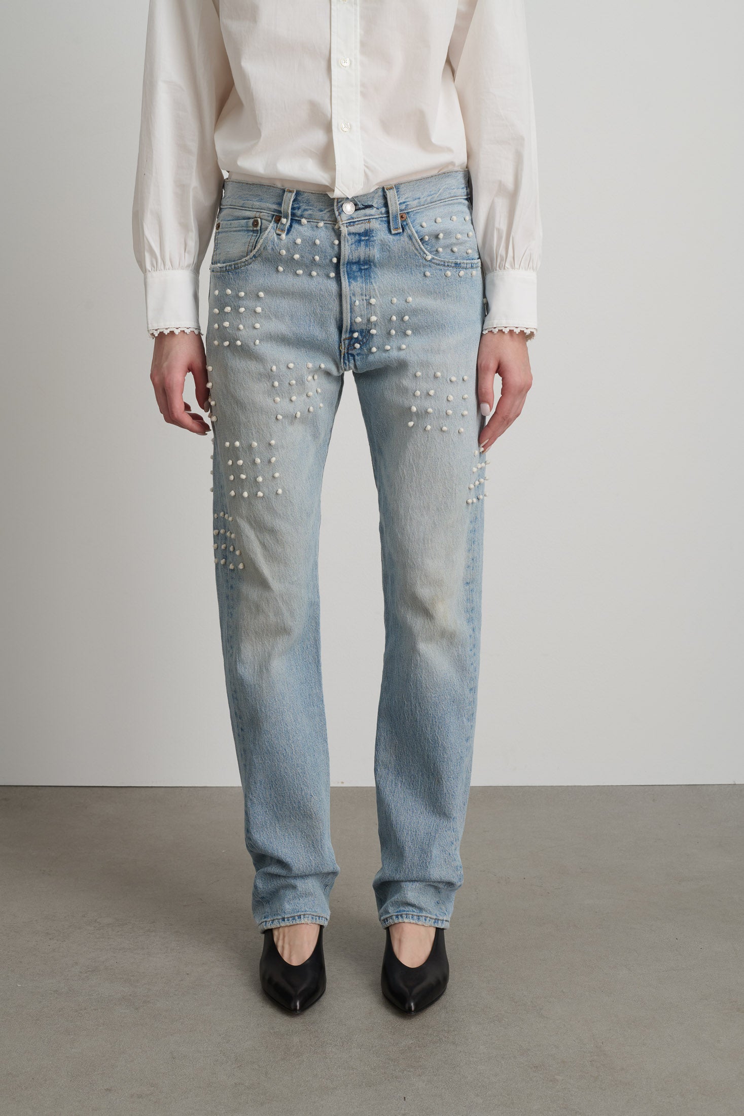 Vintage French Knot Checker Jean