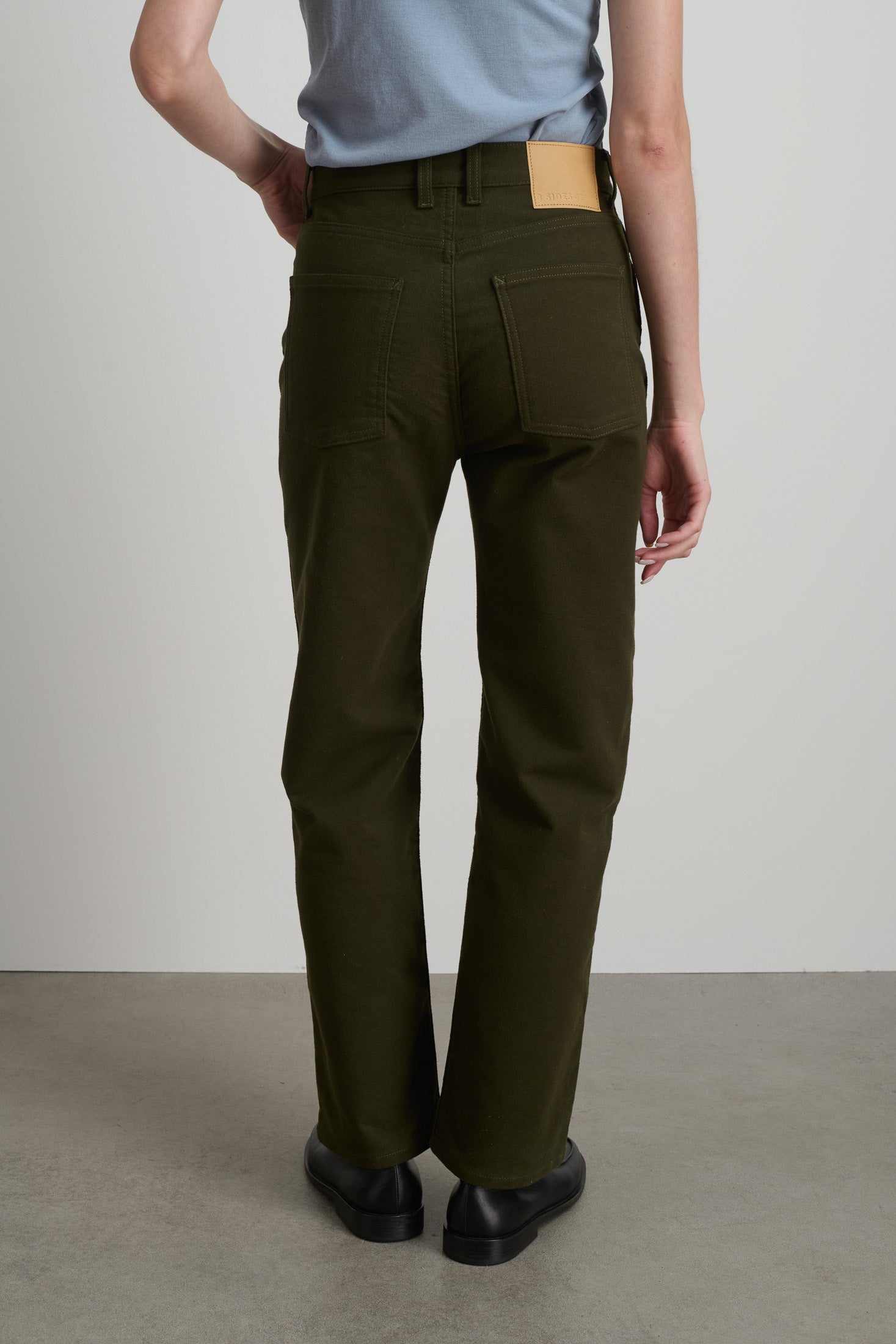 Plein High Straight Moleskin Olive