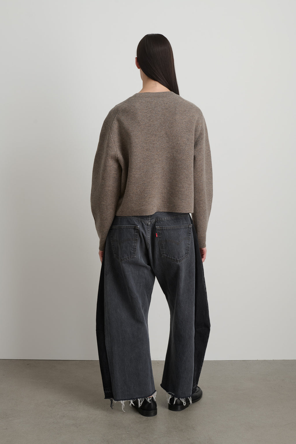 Classic Cardigan Walnut Washed Cashmere