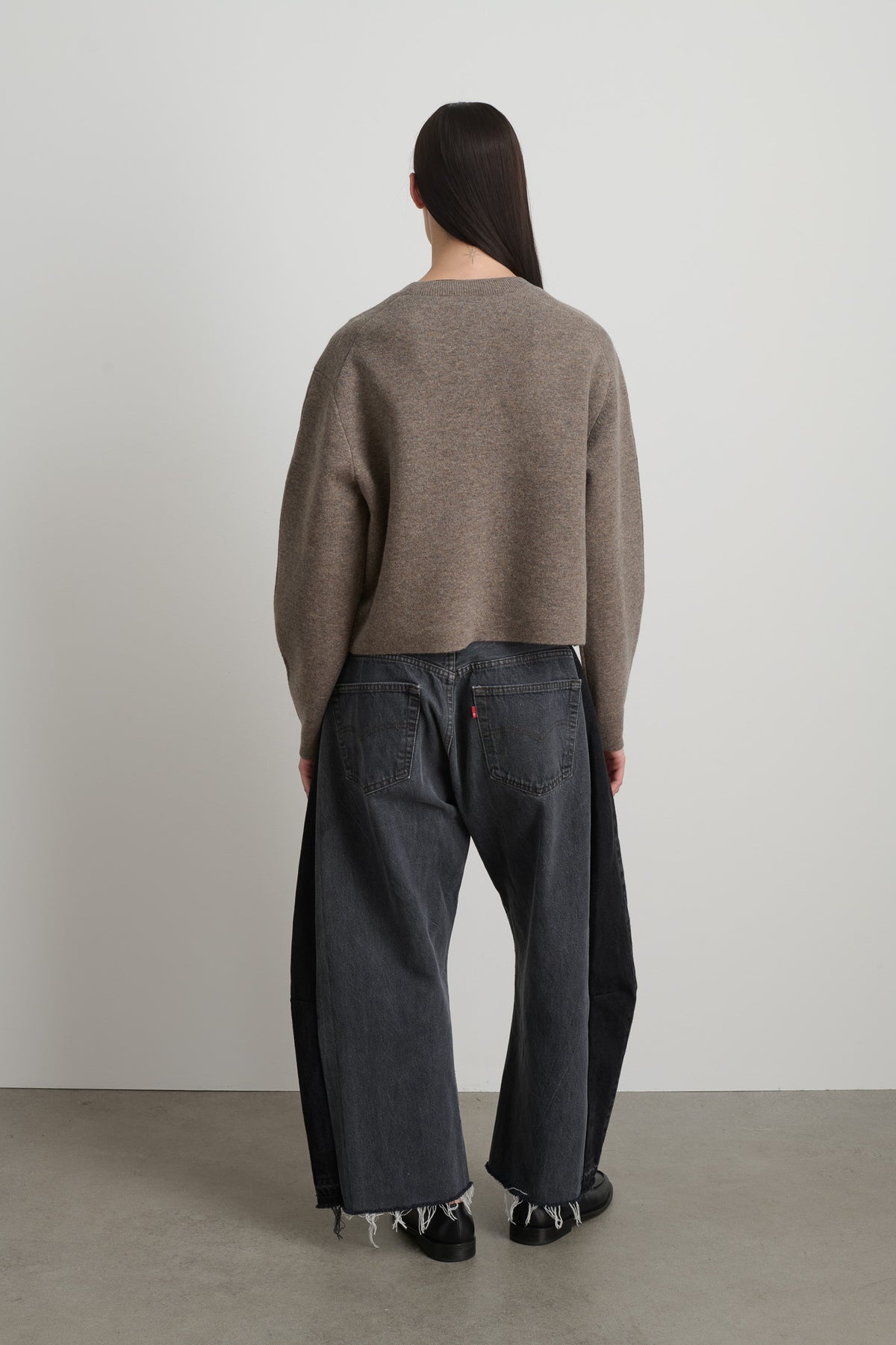 Classic Cardigan Walnut Washed Cashmere