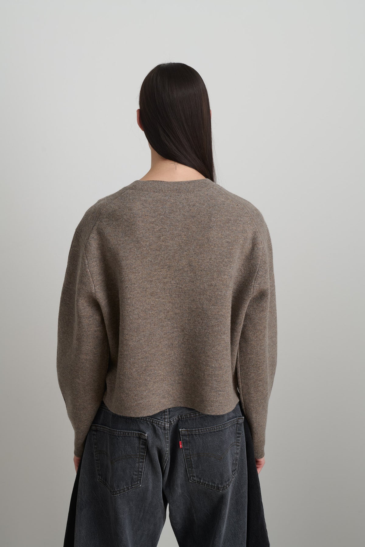 Classic Cardigan Walnut Washed Cashmere