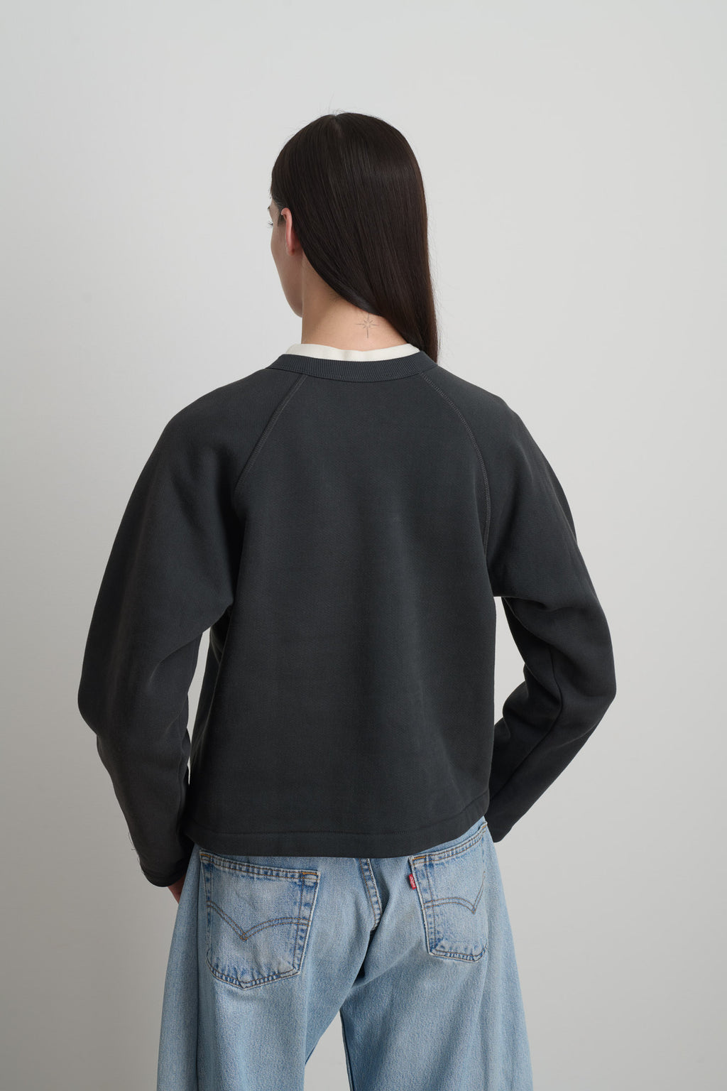 Snap Cardigan Vintage Black Overdye