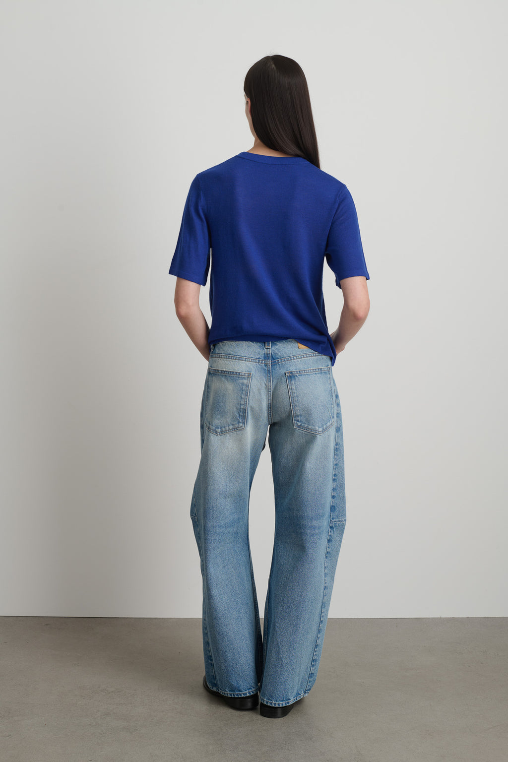 Short Sleeve V Neck Cobalt